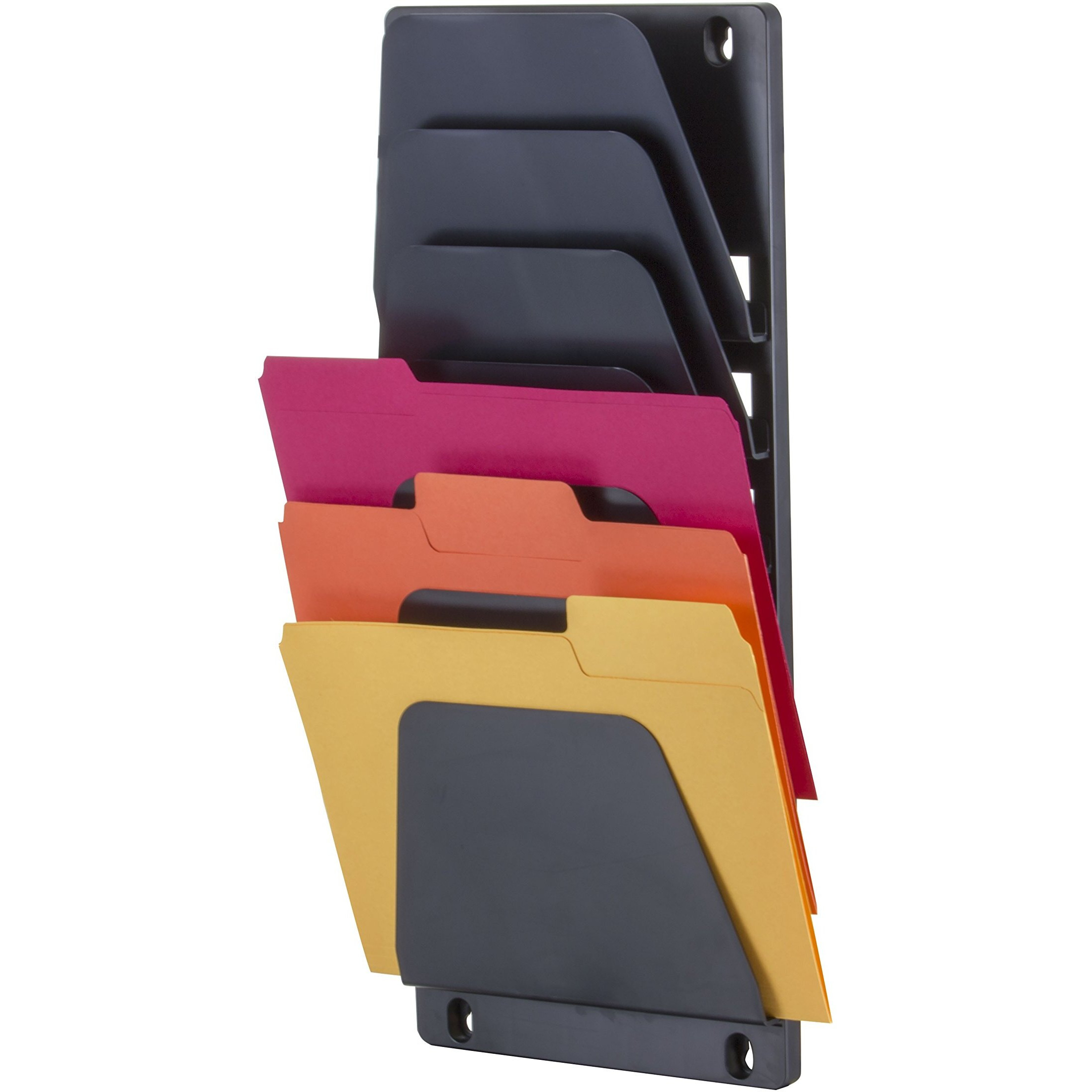 Officemate International Corp. 21505 Wall File Holder  7 Sections  Legal/Letter  Black
