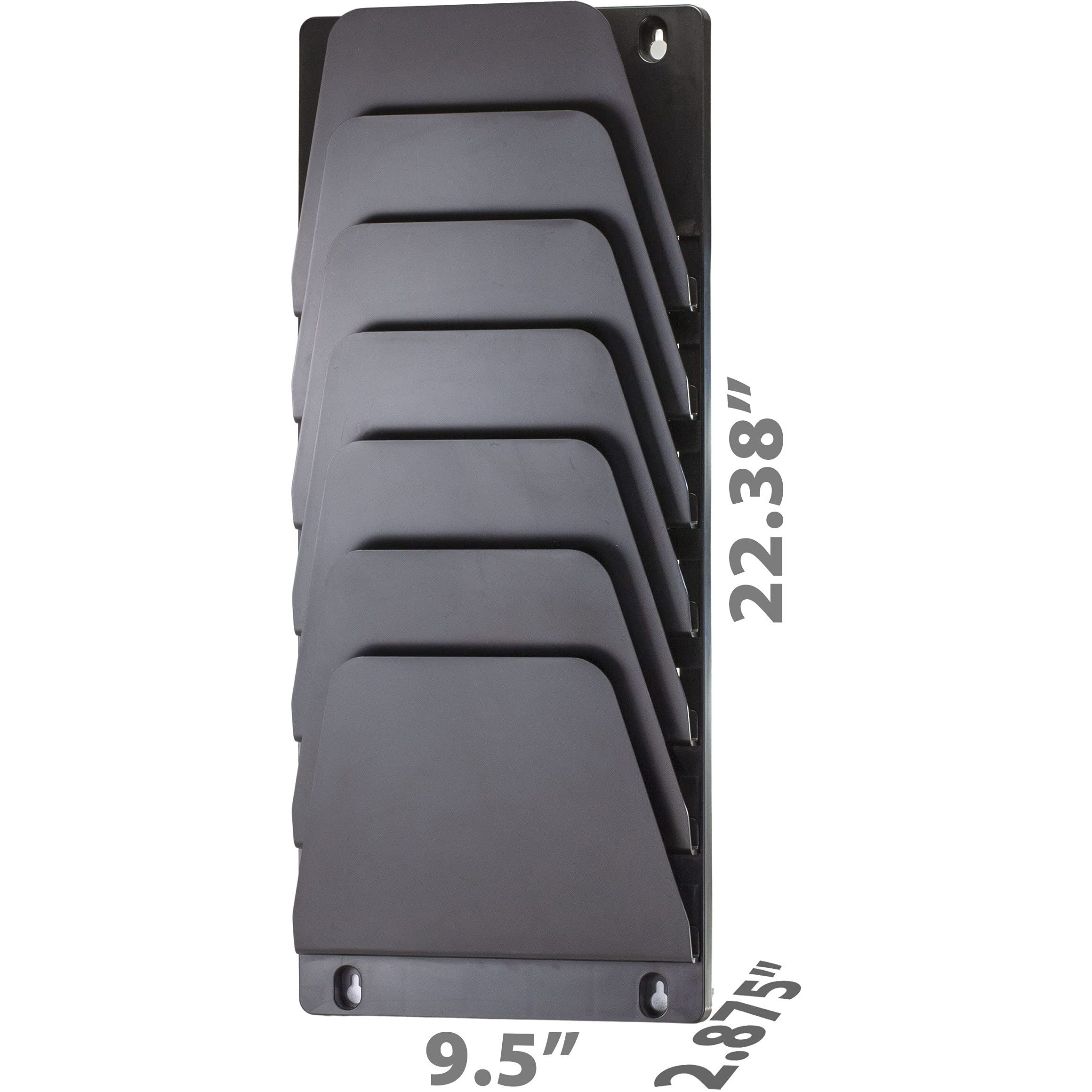 Officemate International Corp. 21505 Wall File Holder  7 Sections  Legal/Letter  Black