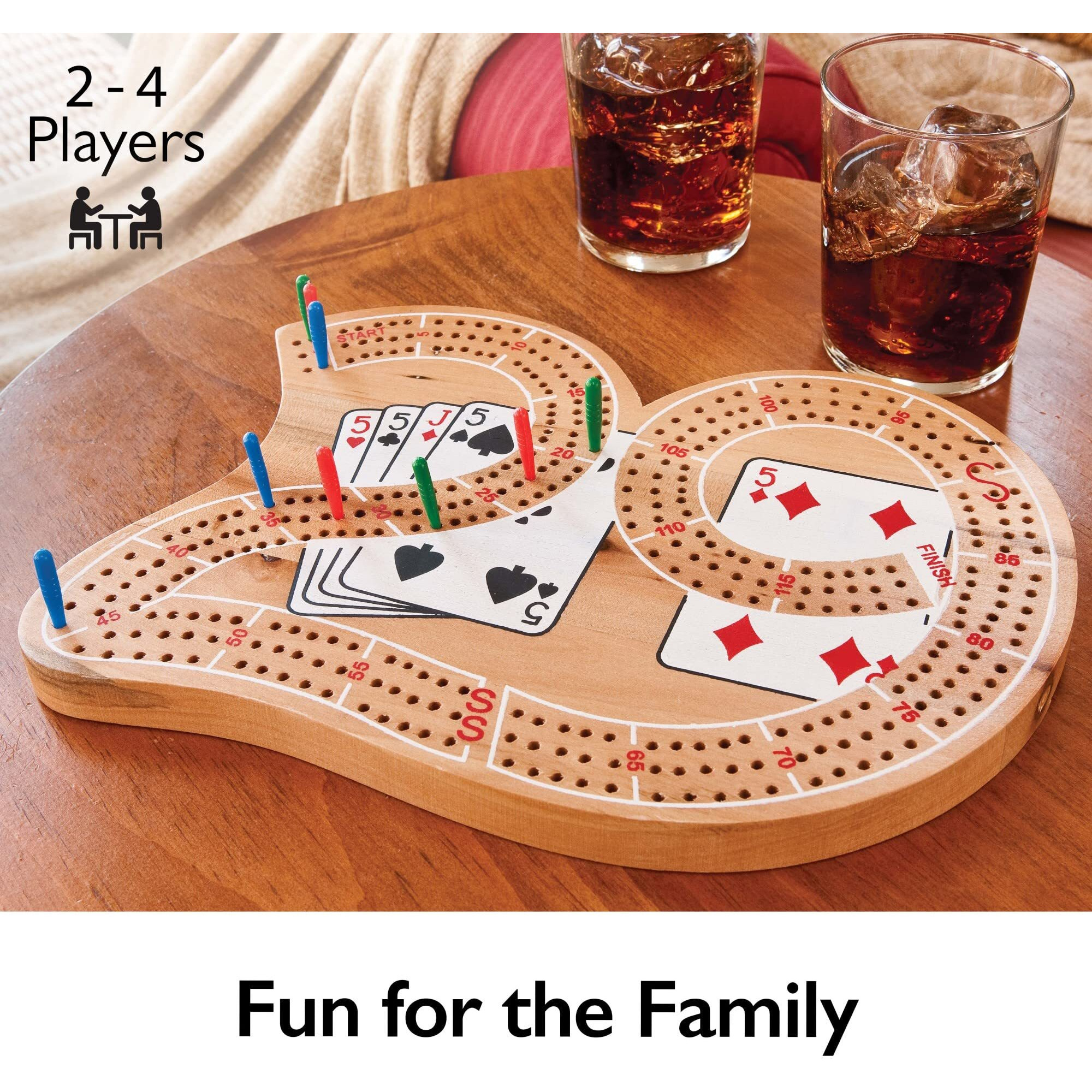 Mainstreet Classics Wooden "&quot29"" Cribbage Board Game Set
