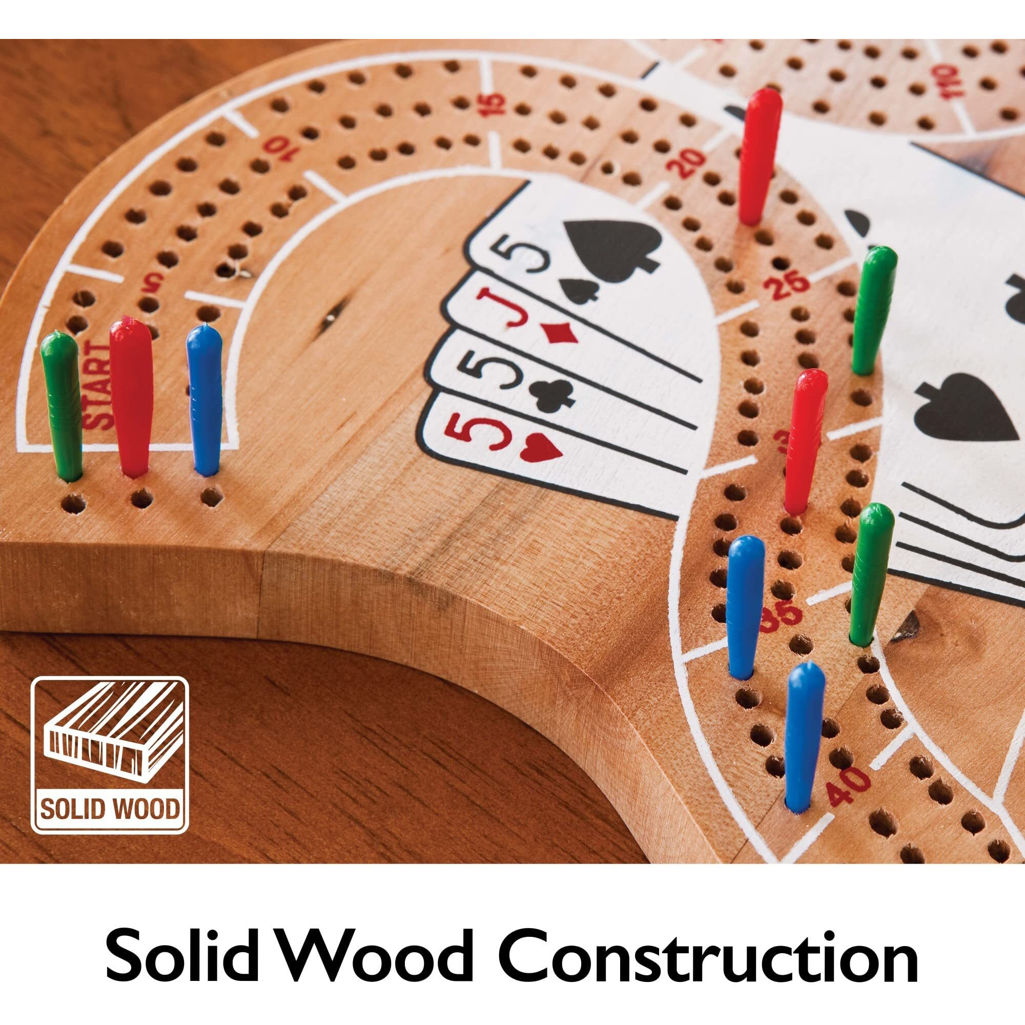 Mainstreet Classics Wooden "&quot29"" Cribbage Board Game Set