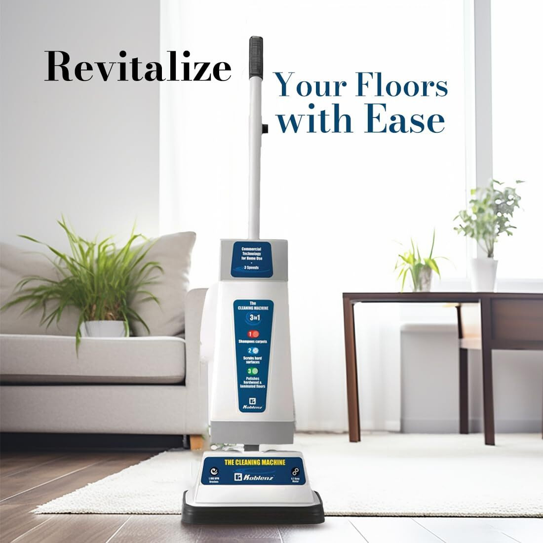 Koblenz Shampooer And Polisher Cleaning Machine  Floor Cleaner With 1100-Rpm Motor  5' Power Cord  120-Oz Tank  2-Speed Settings  Scrubbing Brushes  Lambswool Pads  And Polishing Pads  P-820 B