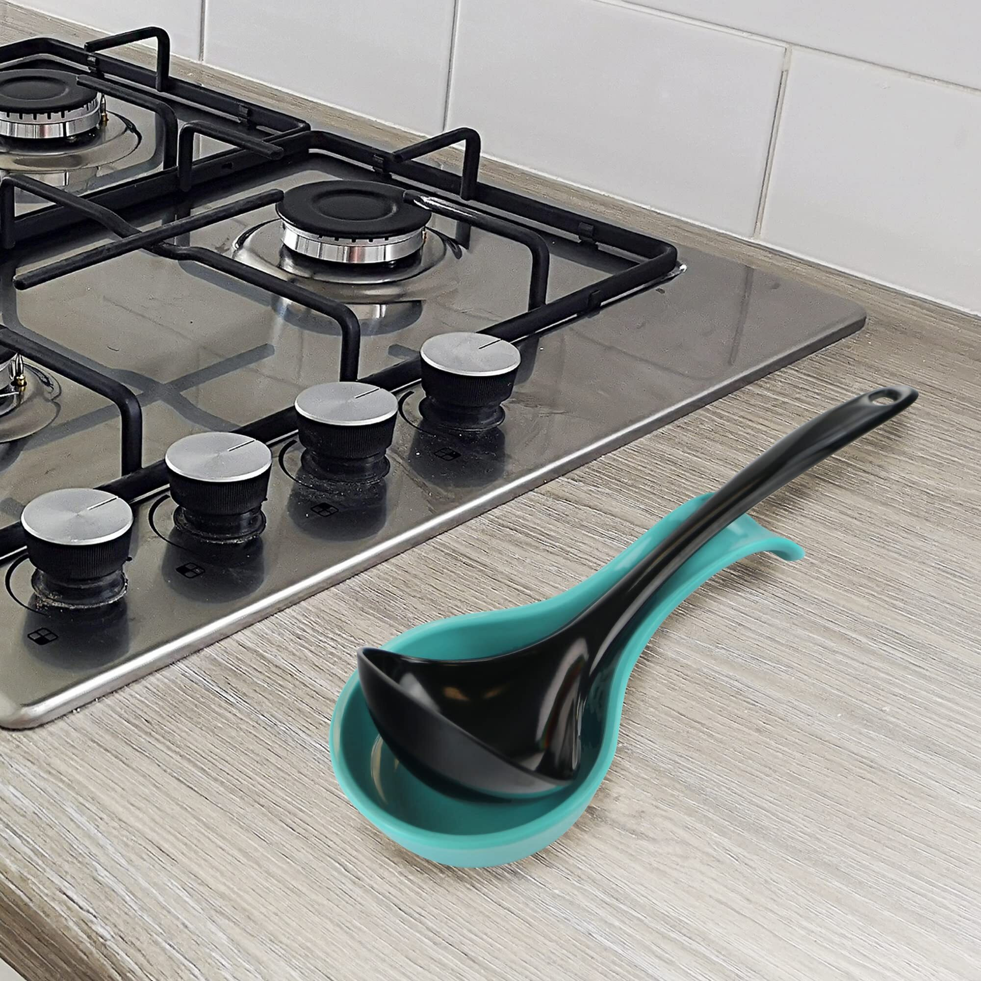 Reston Lloyd Rest Plastic Counter Stove Top Utensil Holder For Spoons  Ladle  Tong  8.5 X 4 Inch  Turquoise