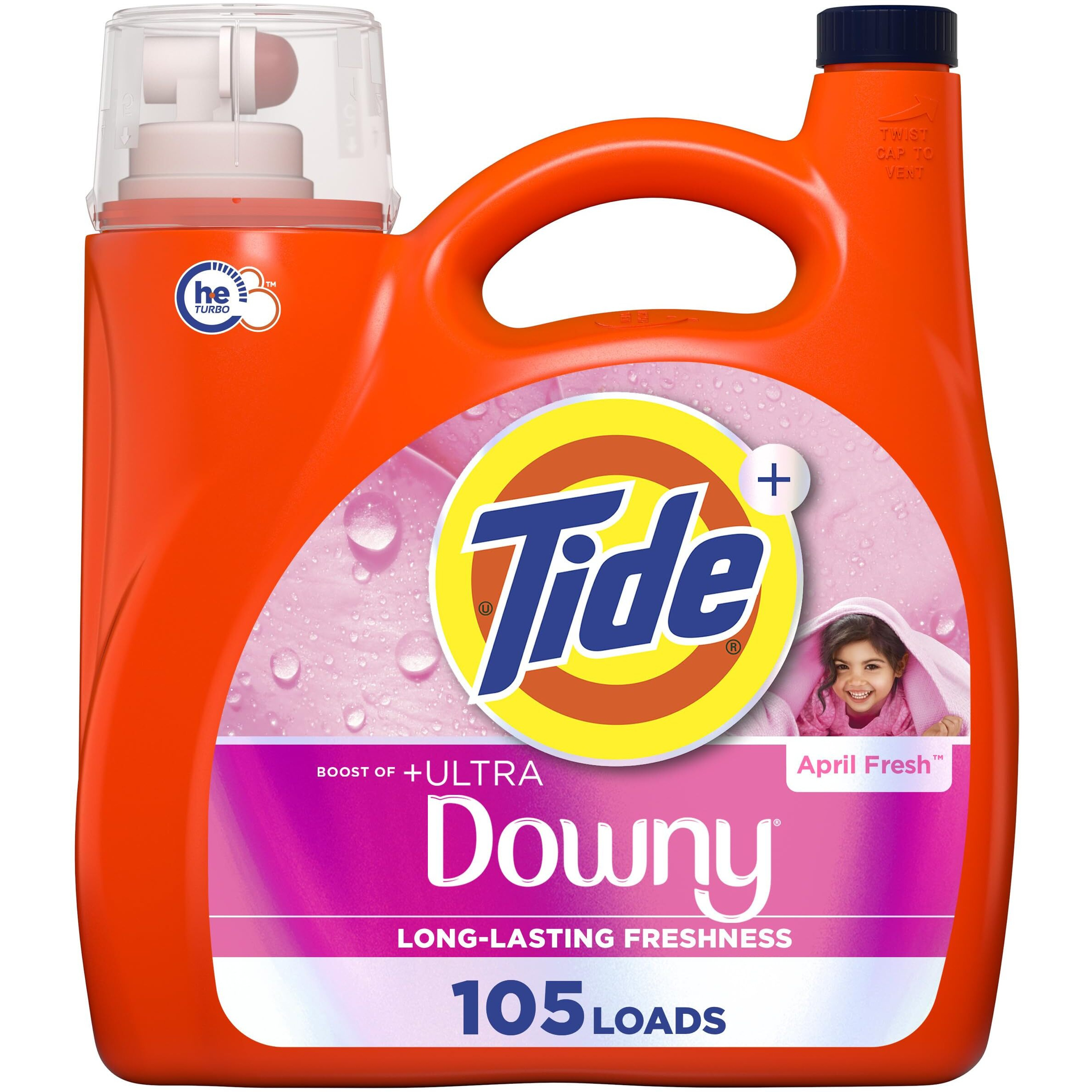 Tide Plus Boost Of Ultra Downy Liquid Laundry Detergent  April Fresh Scent  148 Fl Oz  105 Loads  Laundry Detergent Liquid With Long-Lasting Freshness
