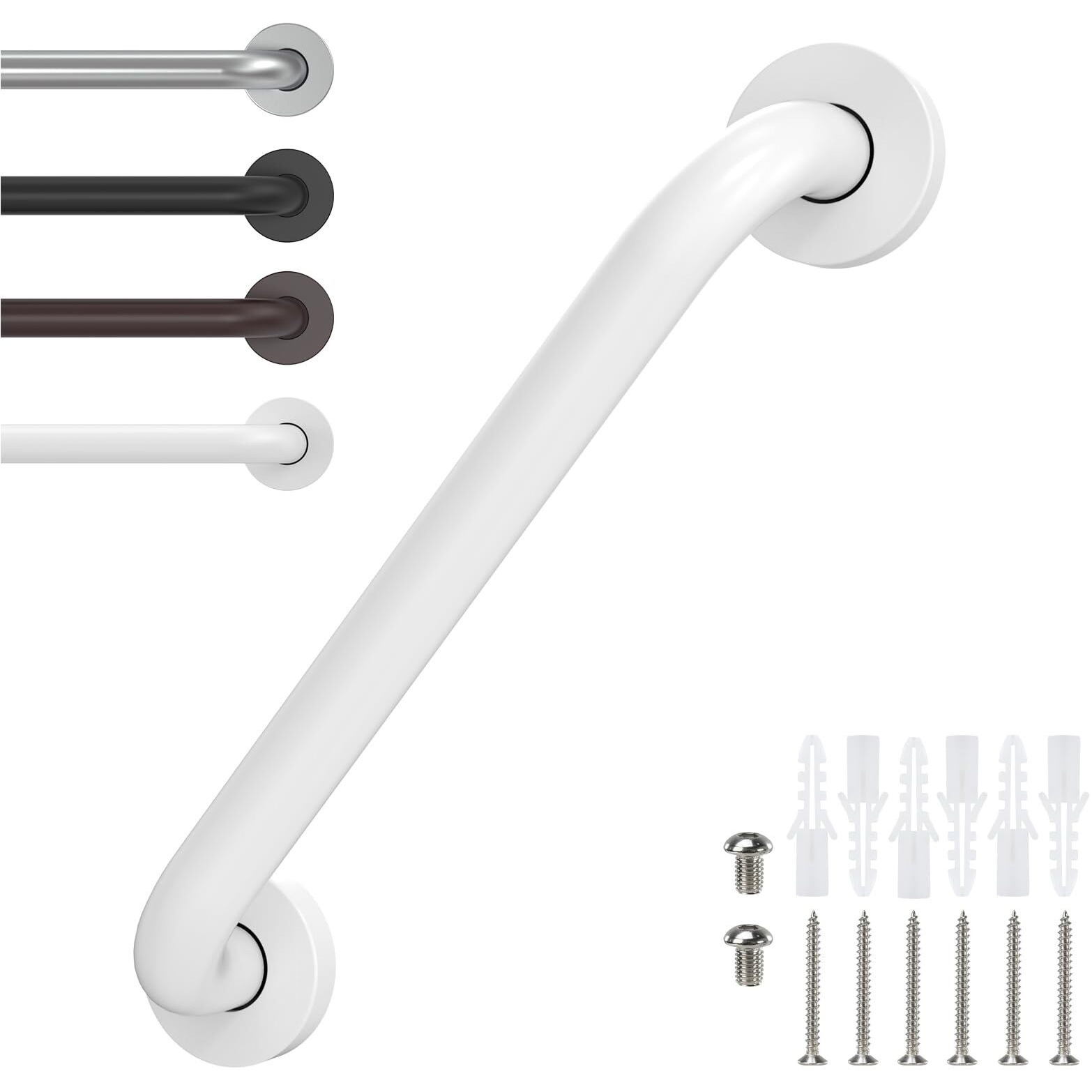 12 Inch Grab Bars For Wall White  Safety Shower Grab Bars For Seniors Elderly Handicapped  Handicap Grab Bars For Shower With Concealed Screws  Tesuchan
