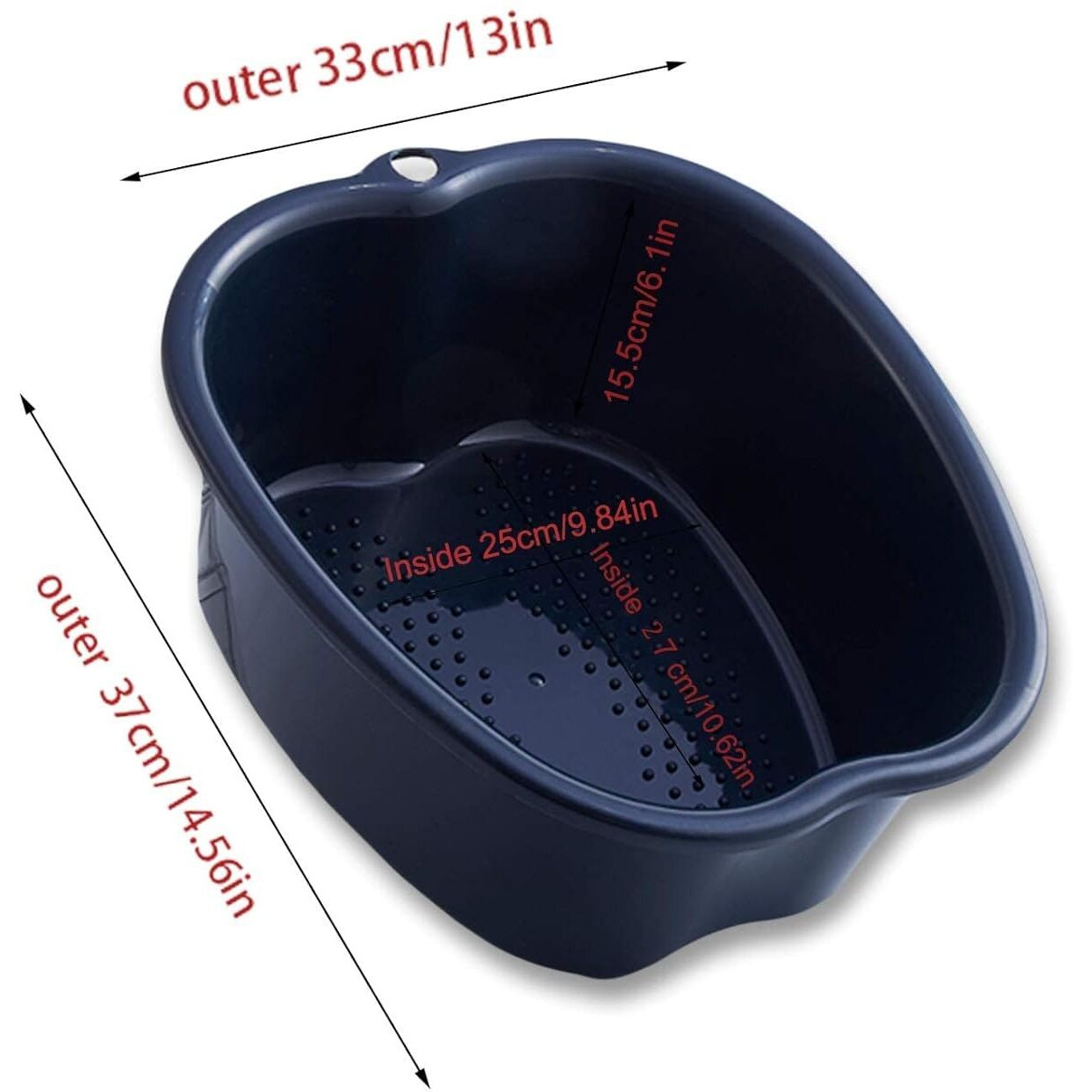 Axlofo Foot Soaking Bath Basin  Large Plastic Foot Soaking Tub  Foot Massage Foot Bath Bucket  Great For Getting The Dead/Old Skin Off Your Feet (Blackbasin)