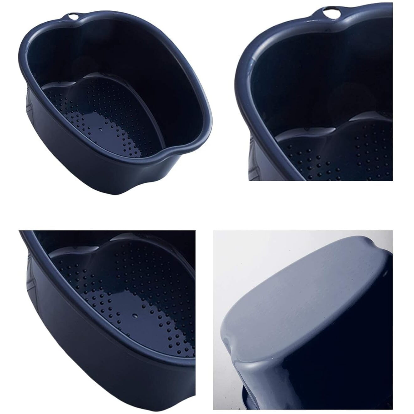 Axlofo Foot Soaking Bath Basin  Large Plastic Foot Soaking Tub  Foot Massage Foot Bath Bucket  Great For Getting The Dead/Old Skin Off Your Feet (Blackbasin)