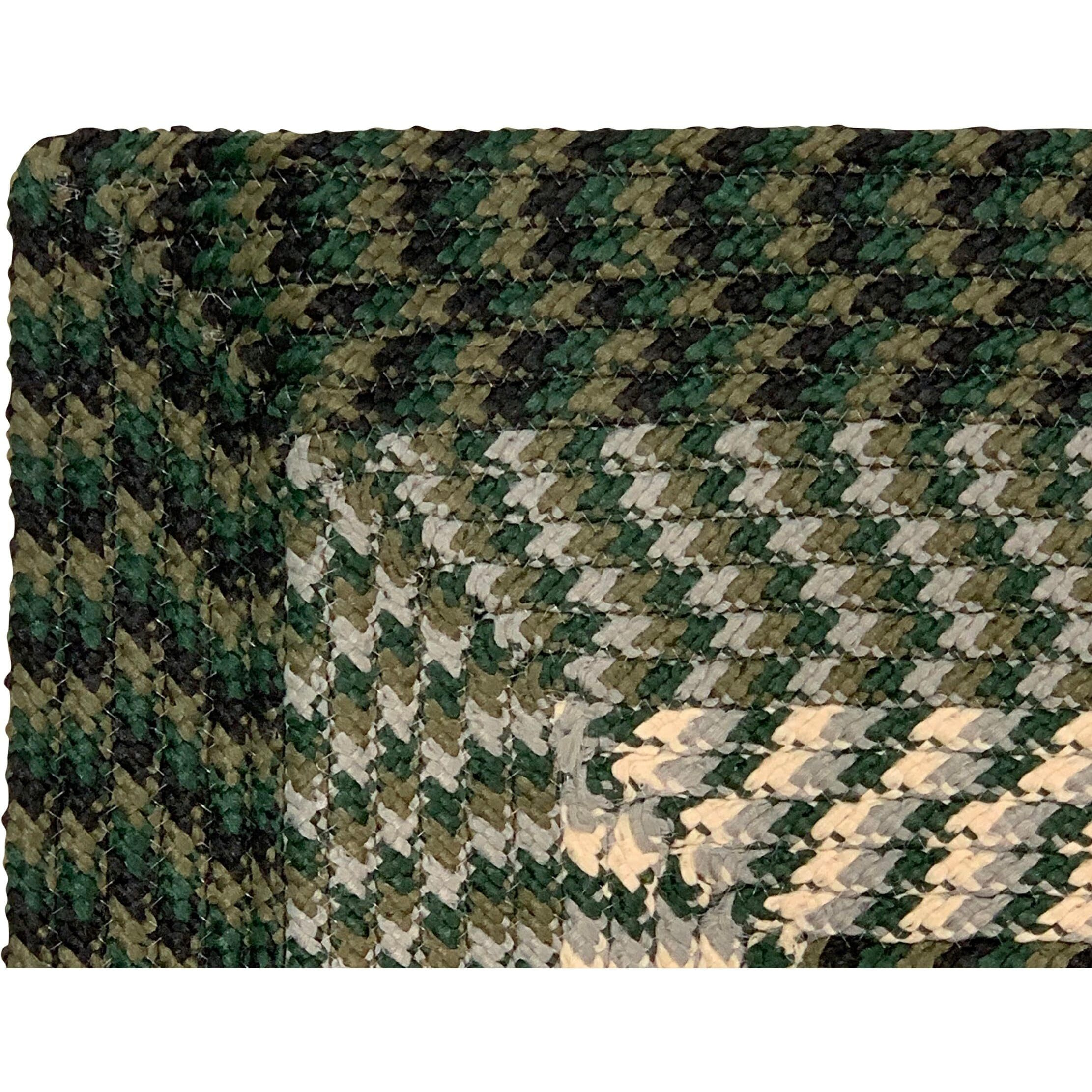 Better Trends Braided Rug  Alpine Braid Collection - Durable  Spot Clean  Reversible Indoor Utility Rug  100% Polypropylene Rug  Vibrant Color Rug  24&quot&quot X 48&quot&quot X 48&quot&quot L-Shape Rug  Hunter Stripe