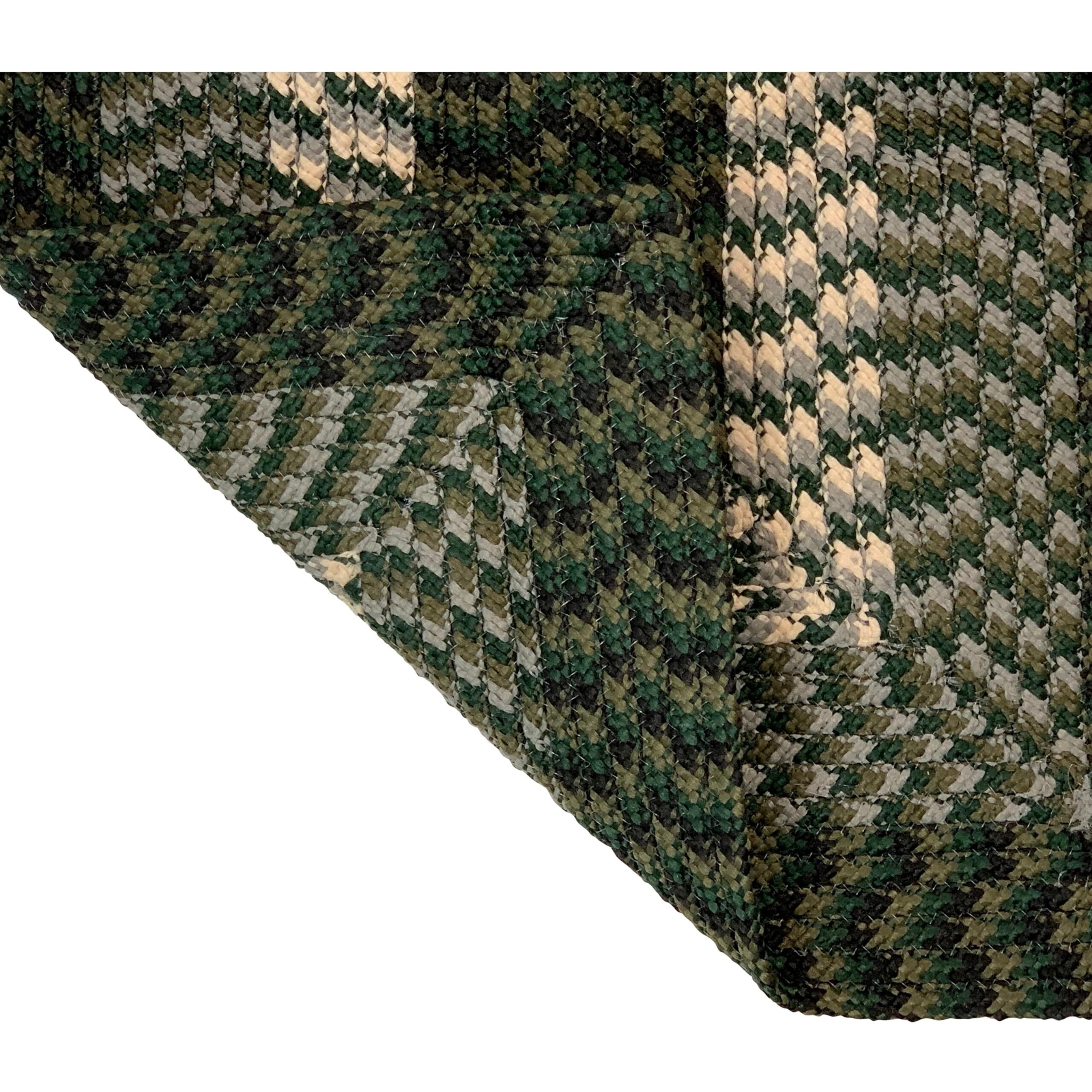 Better Trends Braided Rug  Alpine Braid Collection - Durable  Spot Clean  Reversible Indoor Utility Rug  100% Polypropylene Rug  Vibrant Color Rug  24&quot&quot X 48&quot&quot X 48&quot&quot L-Shape Rug  Hunter Stripe