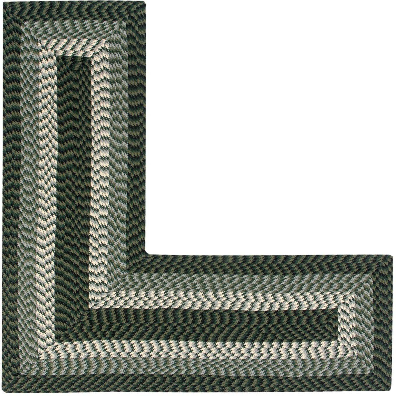 Better Trends Braided Rug  Alpine Braid Collection - Durable  Spot Clean  Reversible Indoor Utility Rug  100% Polypropylene Rug  Vibrant Color Rug  24&quot&quot X 48&quot&quot X 48&quot&quot L-Shape Rug  Hunter Stripe