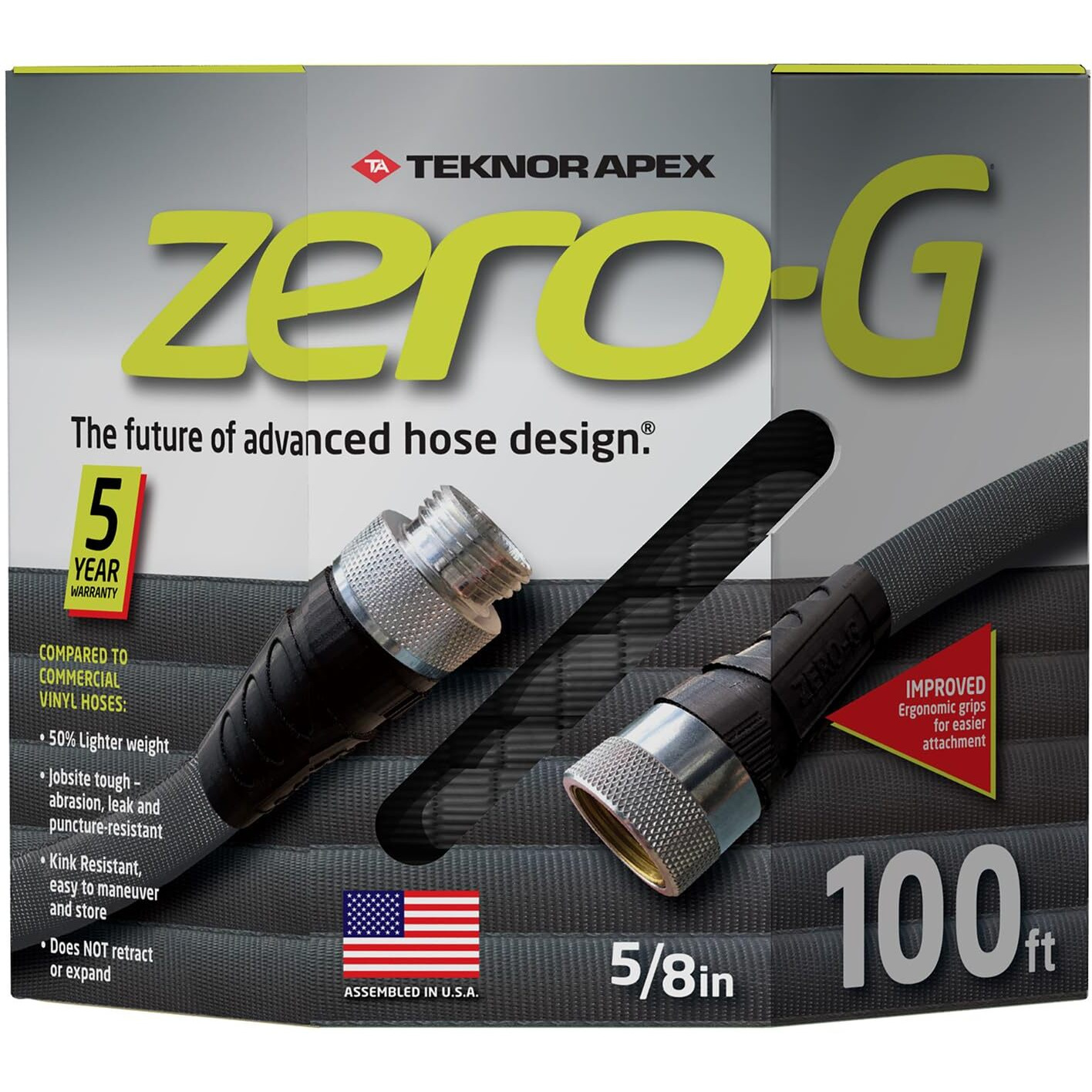 Zero-G 4001-100 Garden Hose  5/8"" X 100'  Gray