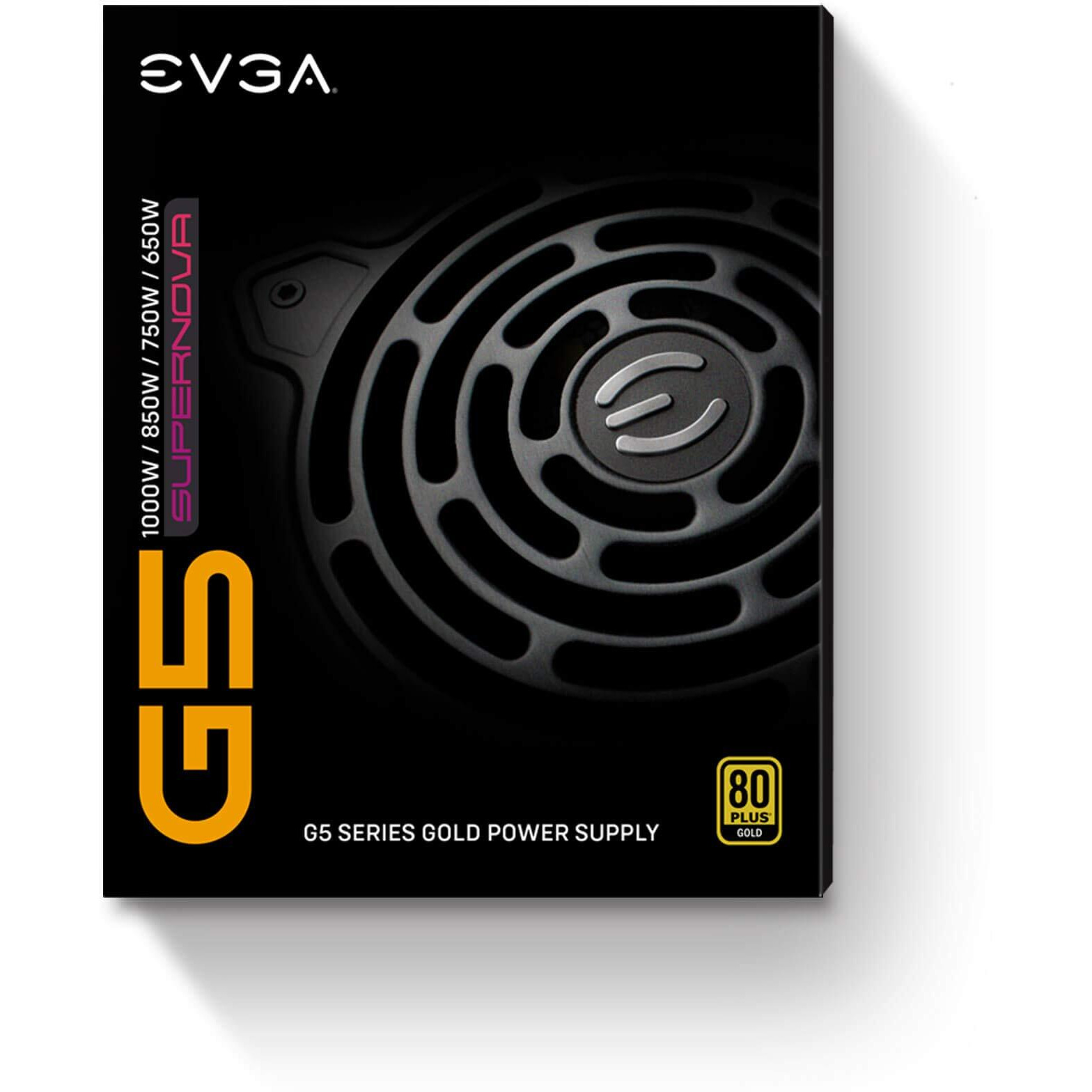 Evga 1000 G5  80 Plus Gold 1000W  Fully Modular  Eco Mode With Fdb Fan  100% Japanese Capacitors  10 Year Warranty  Compact 150Mm Size  Power Supply 220-G5-1000-X1