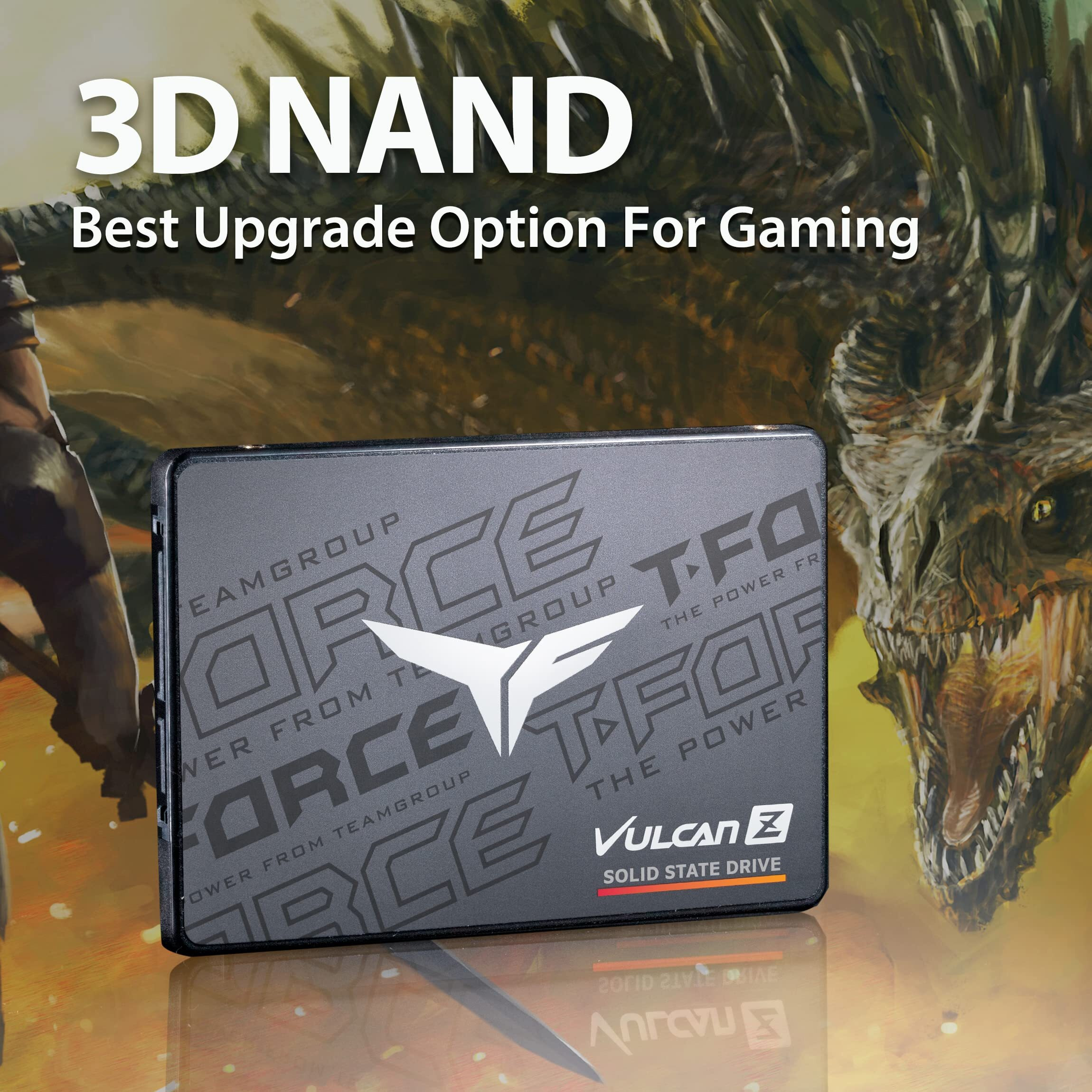 Teamgroup T-Force Vulcan Z 1Tb Slc Cache 3D Nand Tlc 2.5 Inch Sata Iii Internal Solid State Drive Ssd (R/W Speed Up To 550/500 Mb/S) T253Tz001T0C101