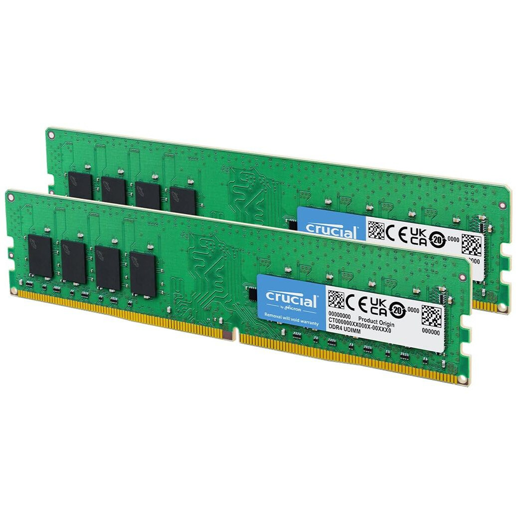 Crucial Ram 16Gb Kit (2X8Gb) Ddr4 2400 Mhz Cl17 Desktop Memory Ct2K8G4Dfs824A  Green/Black