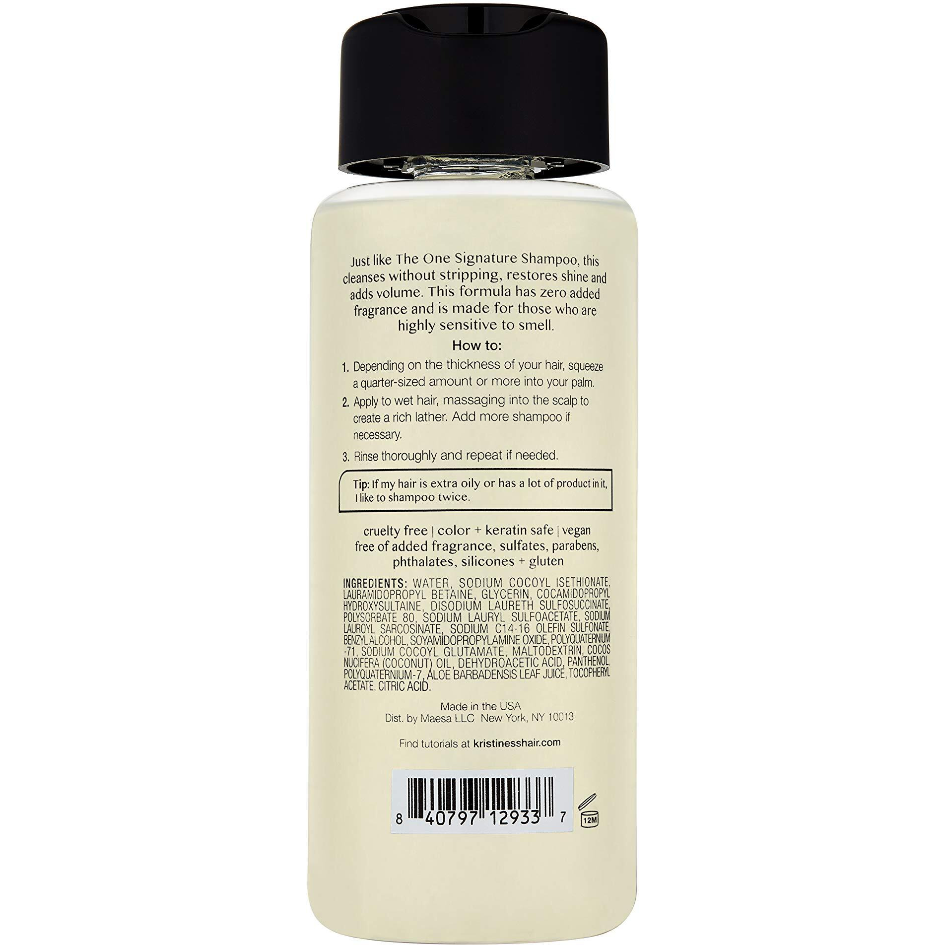 Kristin Ess Hair Fragrance Free Daily Cleansing Shampoo  Lightly Clarifying  Shine Enhancing  Vegan  Paraben  Sulfate  Phthalate And Silicone Free  Gluten Free  10 Fl. Oz. - Pack Of 1