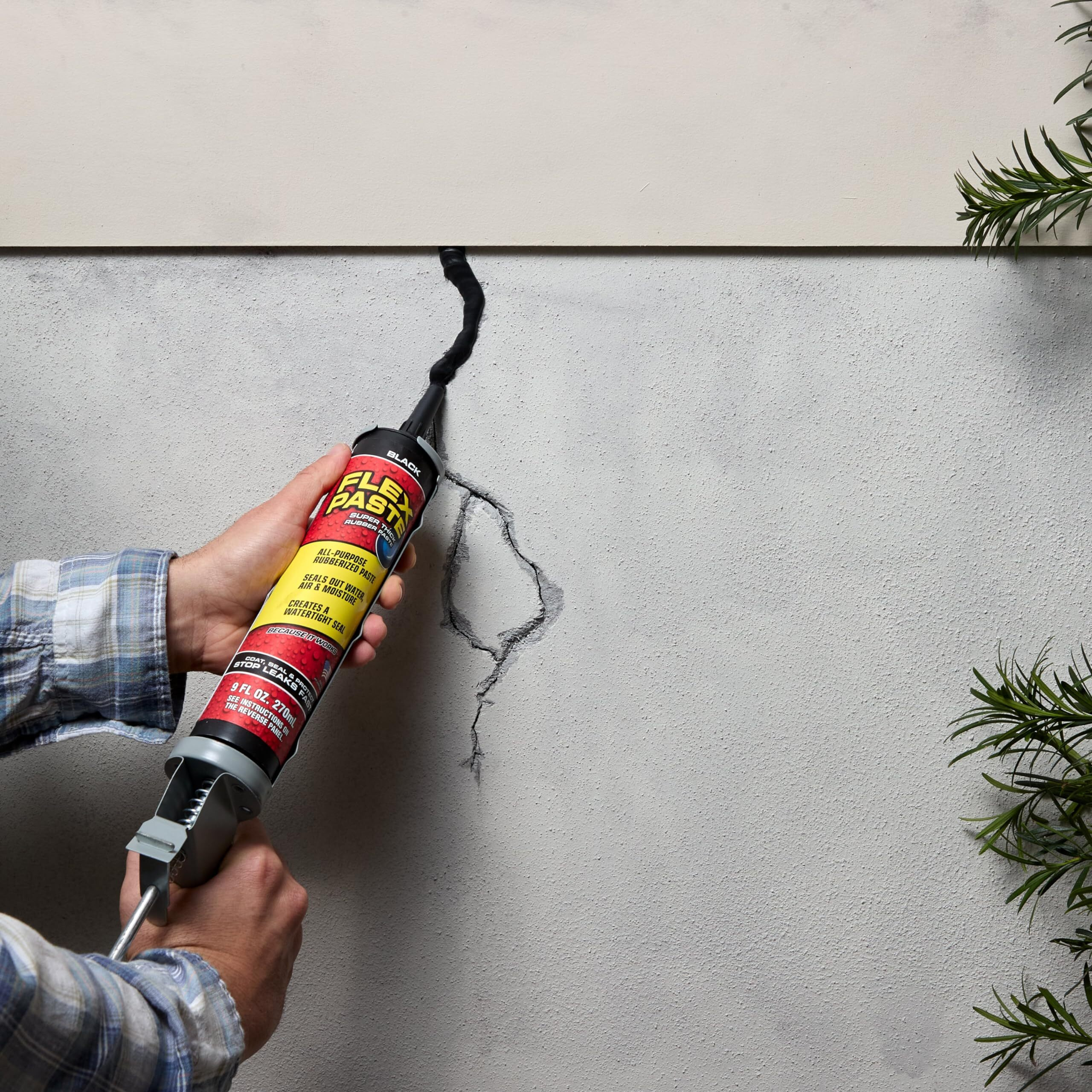 Flex Paste  Cartridge  White  Waterproof Paintable Putty  Spackle Sealant  Fill Gaps Cracks Holes - Block Out Water And Air - Uv Resistant - Walls  Drywall  Epdm  Concrete  Roof  Rv Repairs