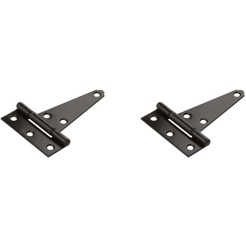 National Hardware N129-007 V286 Extra Heavy T Hinges In Black  2 Pack 4 Inch