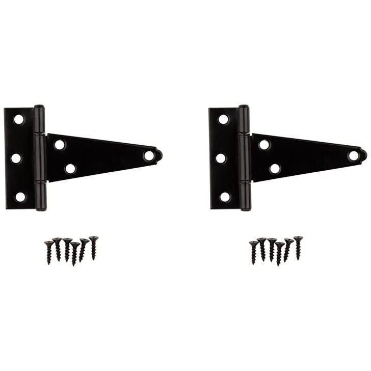 National Hardware N129-007 V286 Extra Heavy T Hinges In Black  2 Pack 4 Inch