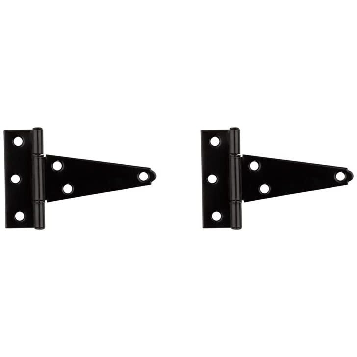National Hardware N129-007 V286 Extra Heavy T Hinges In Black  2 Pack 4 Inch