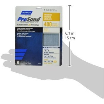 Norton 2612 02612 9 X 11-Inch 400 Grit 3X High Performance Sheets  3-Pack  No Size  No Color