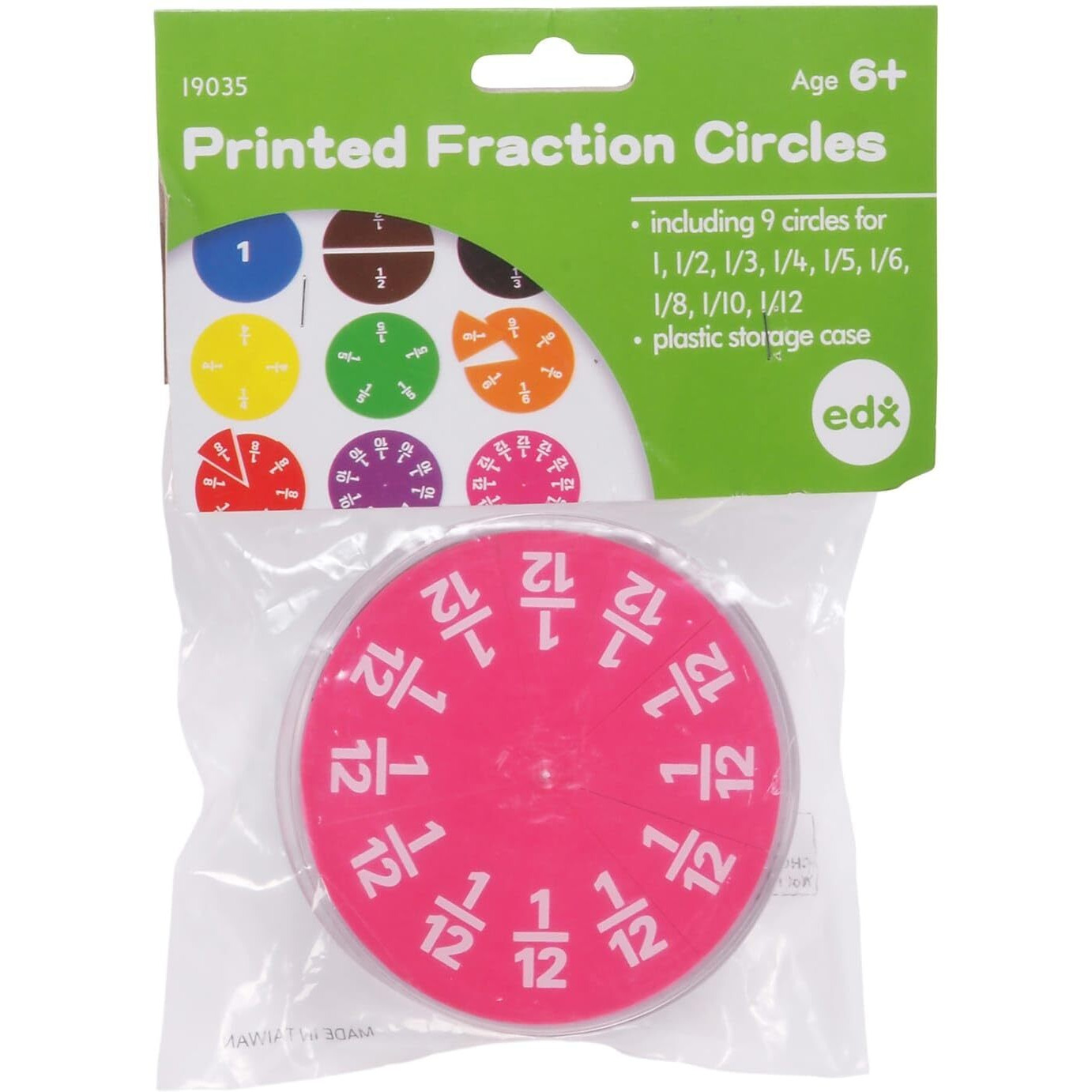 Edxeducation Learning Advantage-19035 Fraction Circles - Set Of 51-9 Values And Colors - Teach Fraction Equivalents And Parts To Whole