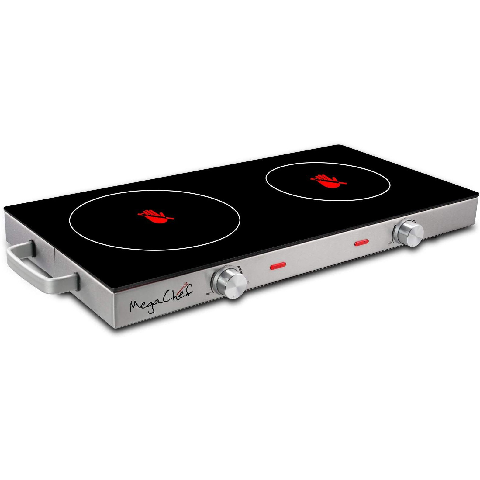 Megachef Ceramic Infrared Double Cooktop  25 Inch  Black
