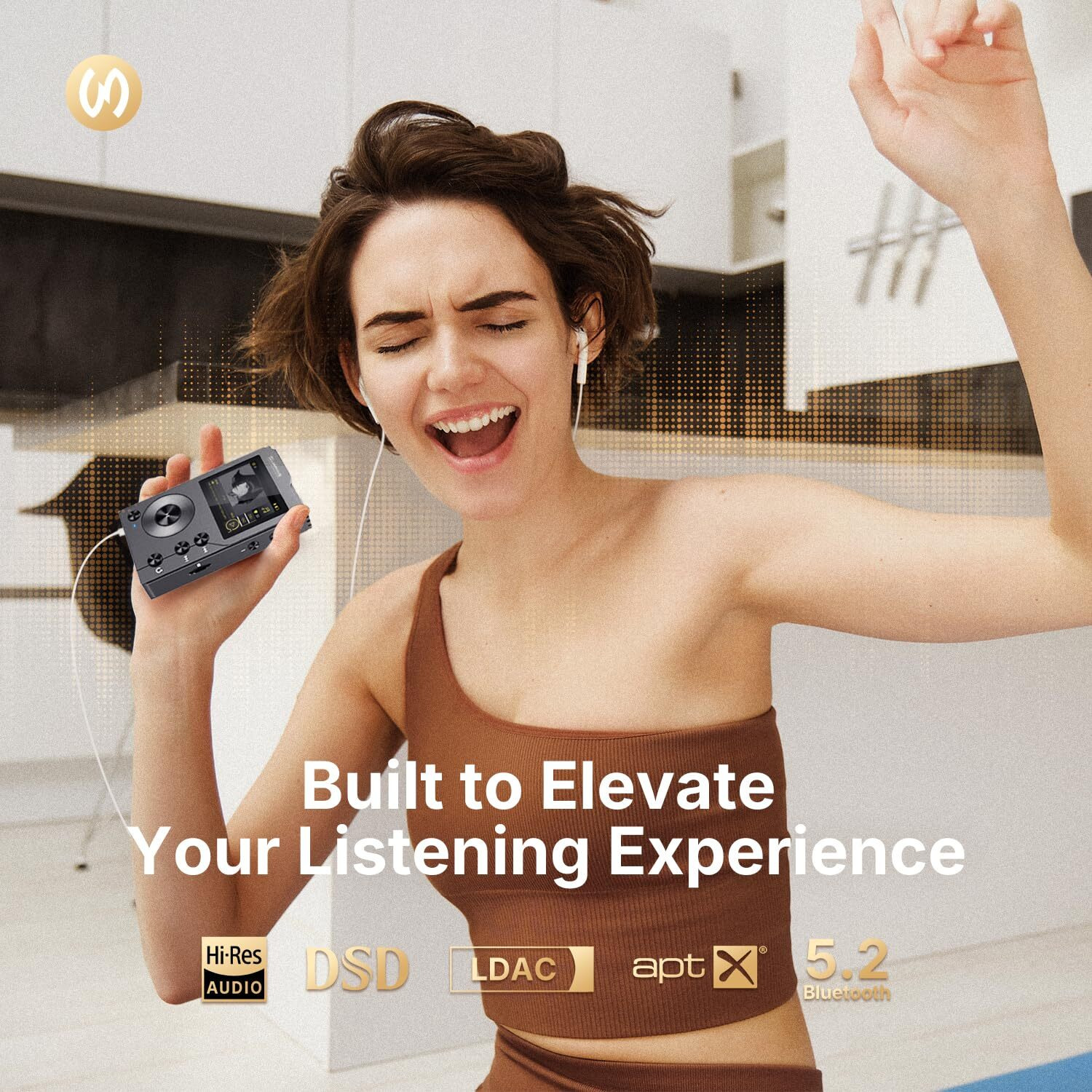 Surfans F20 Hifi Mp3 Player With Bluetooth5.2  Lossless Dsd High Resolution Digital Audio Music Player  High-Res Portable Audio Player With 32Gb Memory Card  Support Up To 256Gb