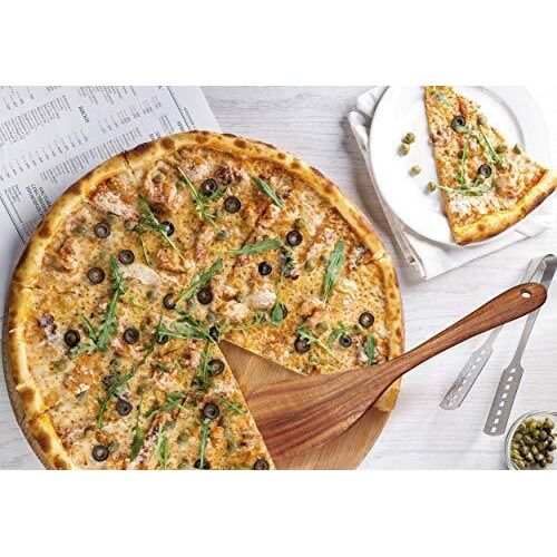 Jilla-Hla Wooden Spatula Wooden Turner Acacia Wood Long Handle Flat Frying Spatula Handmade For Kitchen Cookware (Frying Spatula)