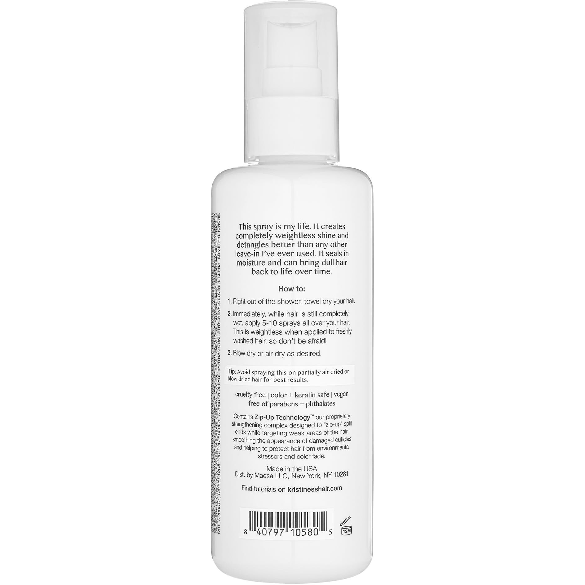 Kristin Ess Hair Instant Lift Thickening Spray For Volume + Fullness On Fine Hair  Shine Renewing  Style Support  Sulfate And Paraben Free  8.45 Fl. Oz.