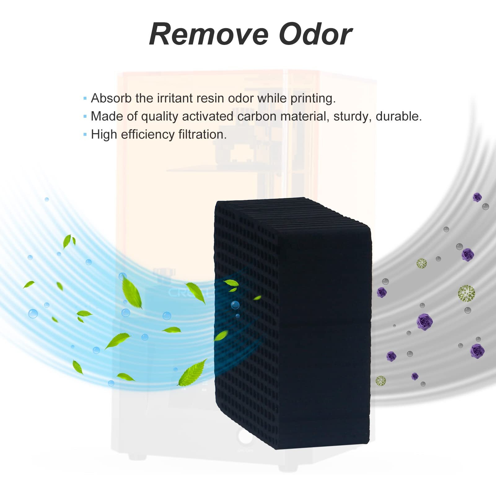 Enomaker Replacement Carbon Filters Activated Charcoal Block Parts Resin Air Purifier Charcoal Cube Ultra-Absorption Honeycomb For Elegoo Anycubic Mini Air Filter Lcd Dlp Resin 3D Printer(Pack Of 6)