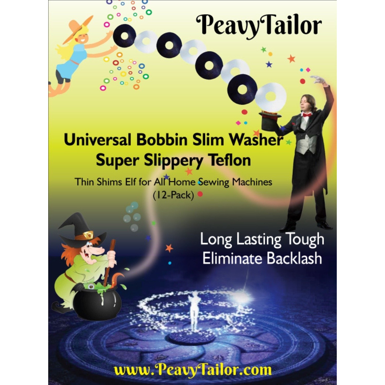 Peavytailor 12Pcs Super Slippery Teflon Bobbin Slim Washer. Avoid Backlashing And Bird Nesting Of Your Bobbins Long Lasting Tough Teflon Material Little Genie Magic Bobbin Washers