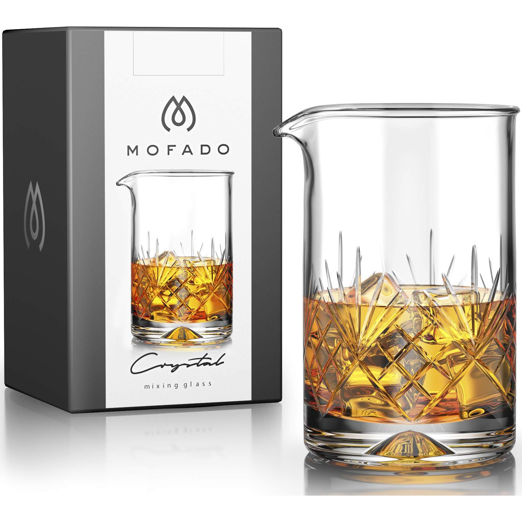 Mofado. Crystal Cocktail Mixing Glass - Premium 24Oz 710Ml - Solid  Stable & Sturdy Hand Blown Cocktail Shaker - Professional Quality Seamless Barware - Gift For Wedding  Birthday  Valentines