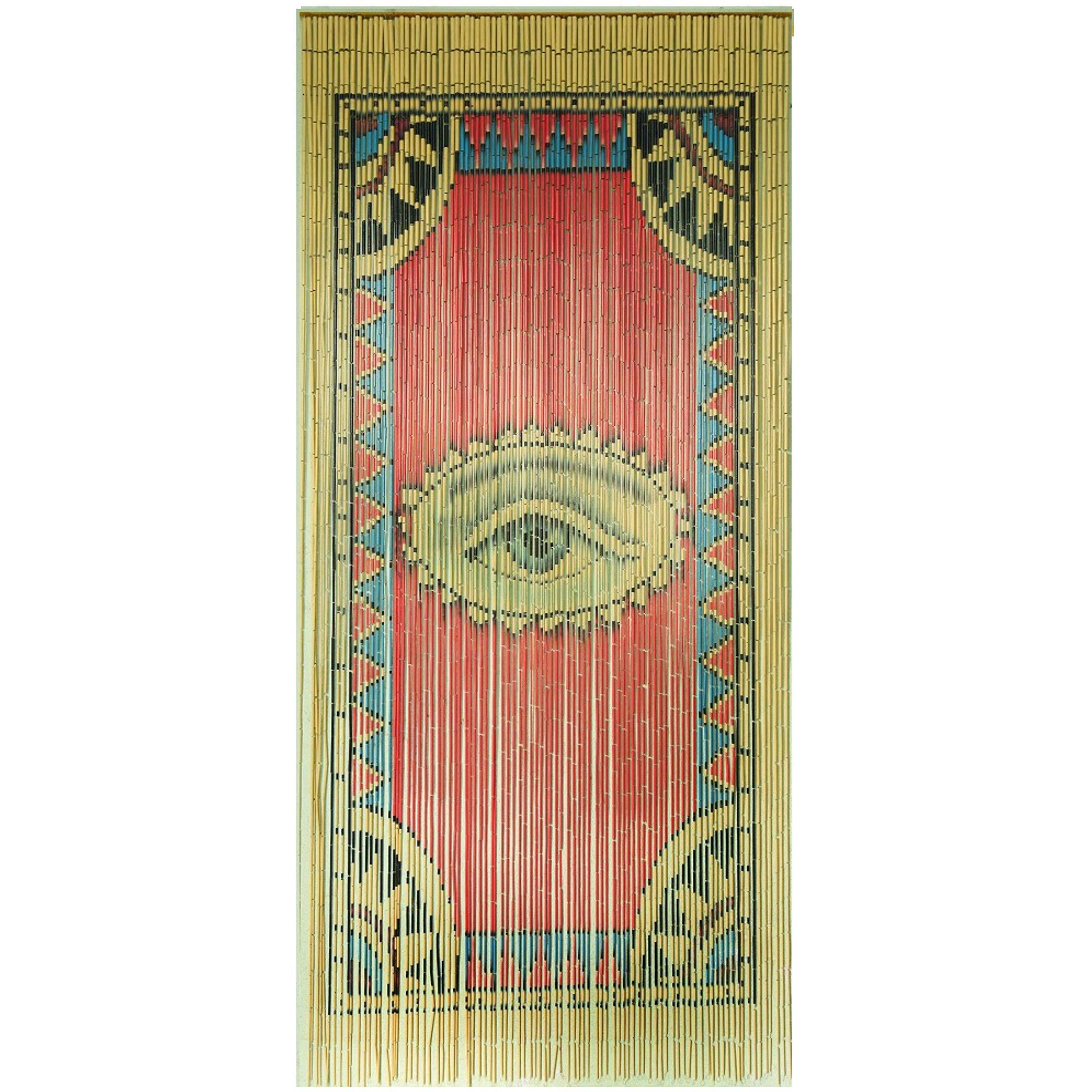 Tachilc The Eye Bamboo Beaded Curtain For Doorway  Boho Beaded Curtain For Closets  Door Beads Decoration  Bamboo Beads For Doorways 35.5 In X 78 In