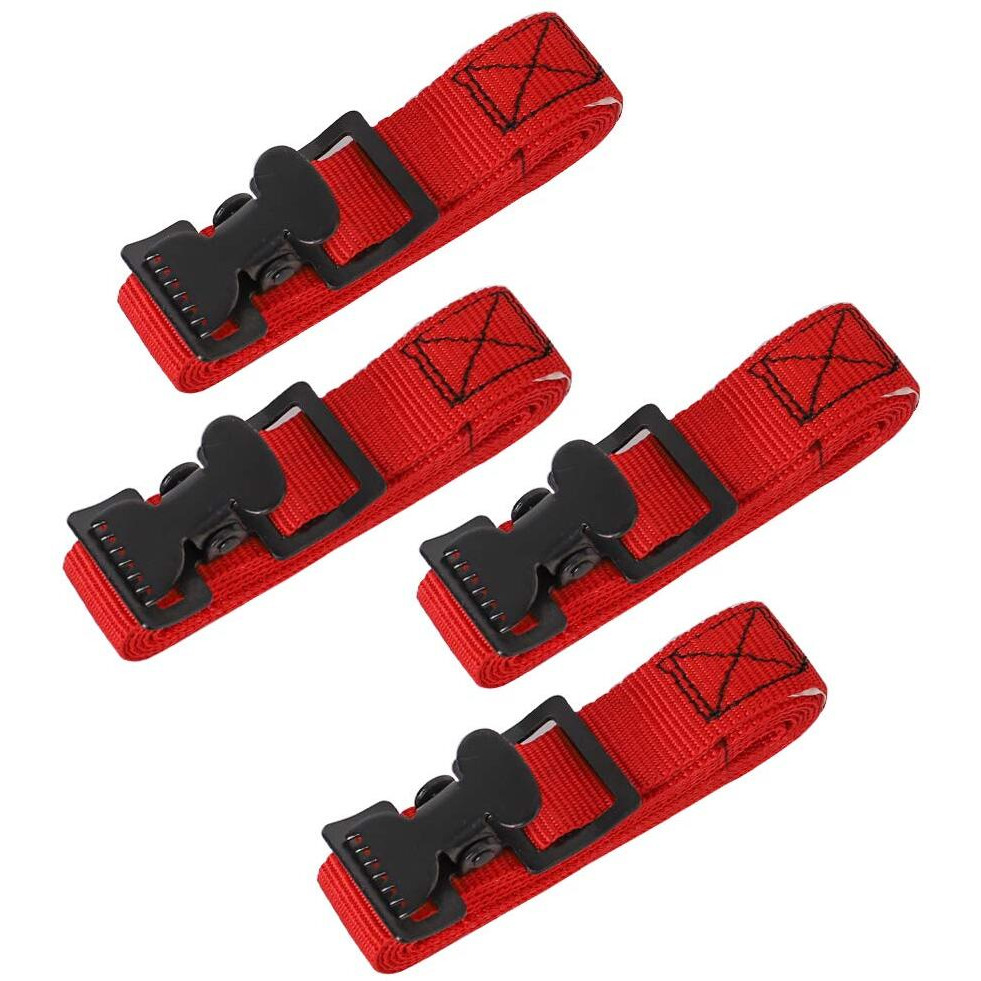 Xstrap Standard 4Pk 1"" X 5-1/2Ft Just Clip All-Purpose Lashing Strap  Alligator Thumb Buckle Cargo Secure Utility Webbing  Red
