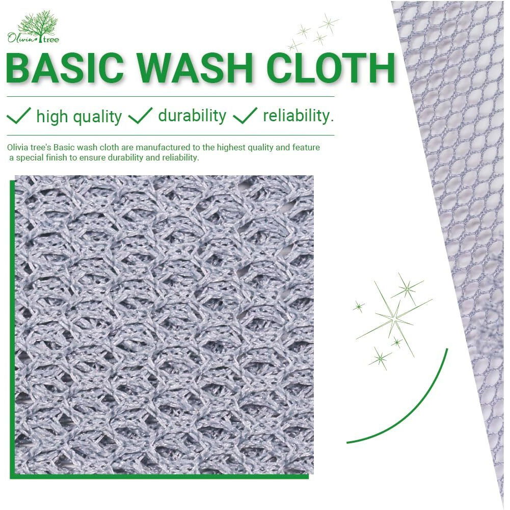 Olivia Tree 5Pcs Monotone Dish Washing Net Cloths  Dish Mesh Net Scourer  Quick Dry Perfect Scrubber For Washing Dishes 11"&quotX11""  Dish Sponge  Dish Scubbers