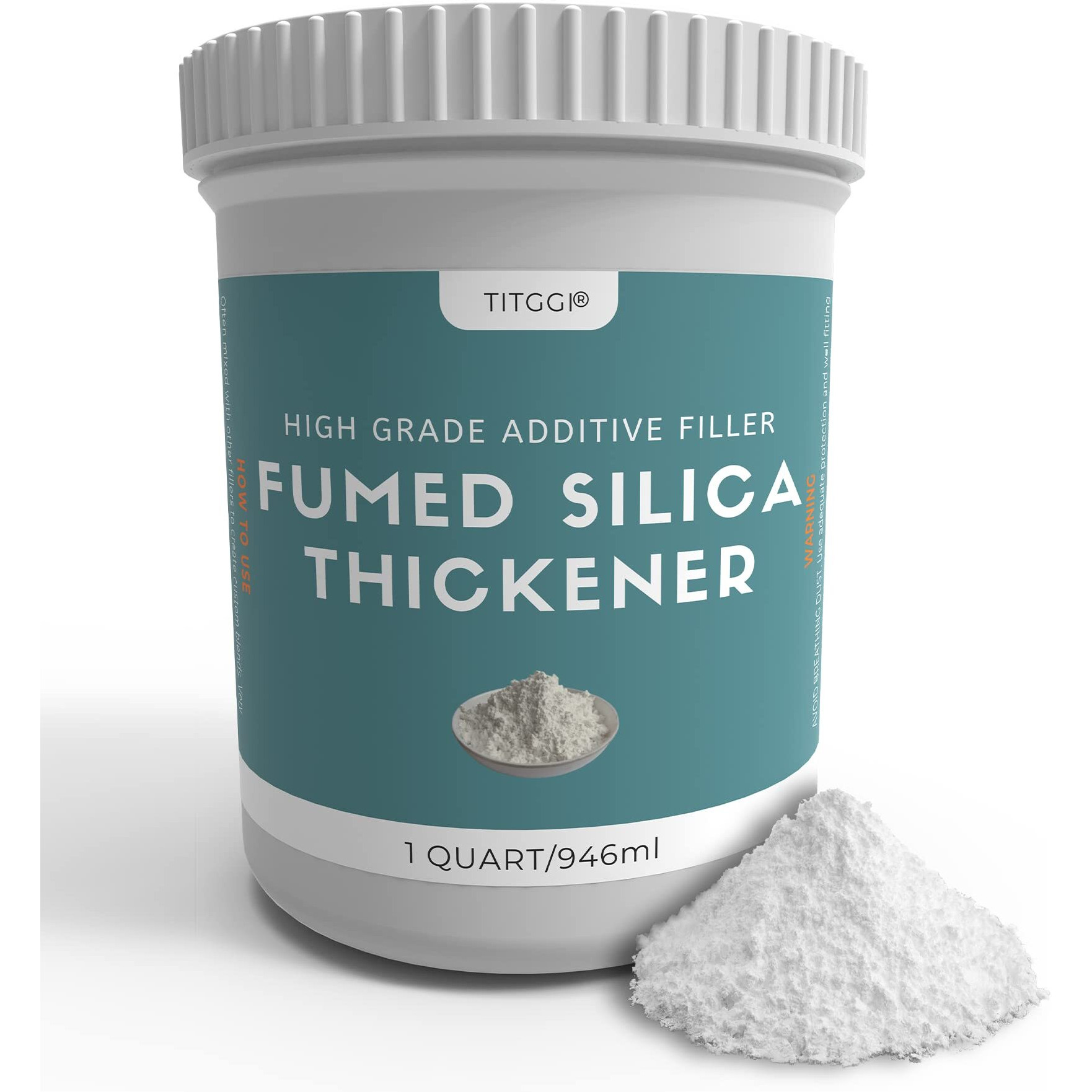 1 Quart 100% Pure Fumed Silica Powder  Advanced Thickener For Epoxy  Paints  Varnishes  Professional Fumed Silica For Filling Cracks And Voids  Worked Well For Ceramic Blanket Rigidizer - By Titggi