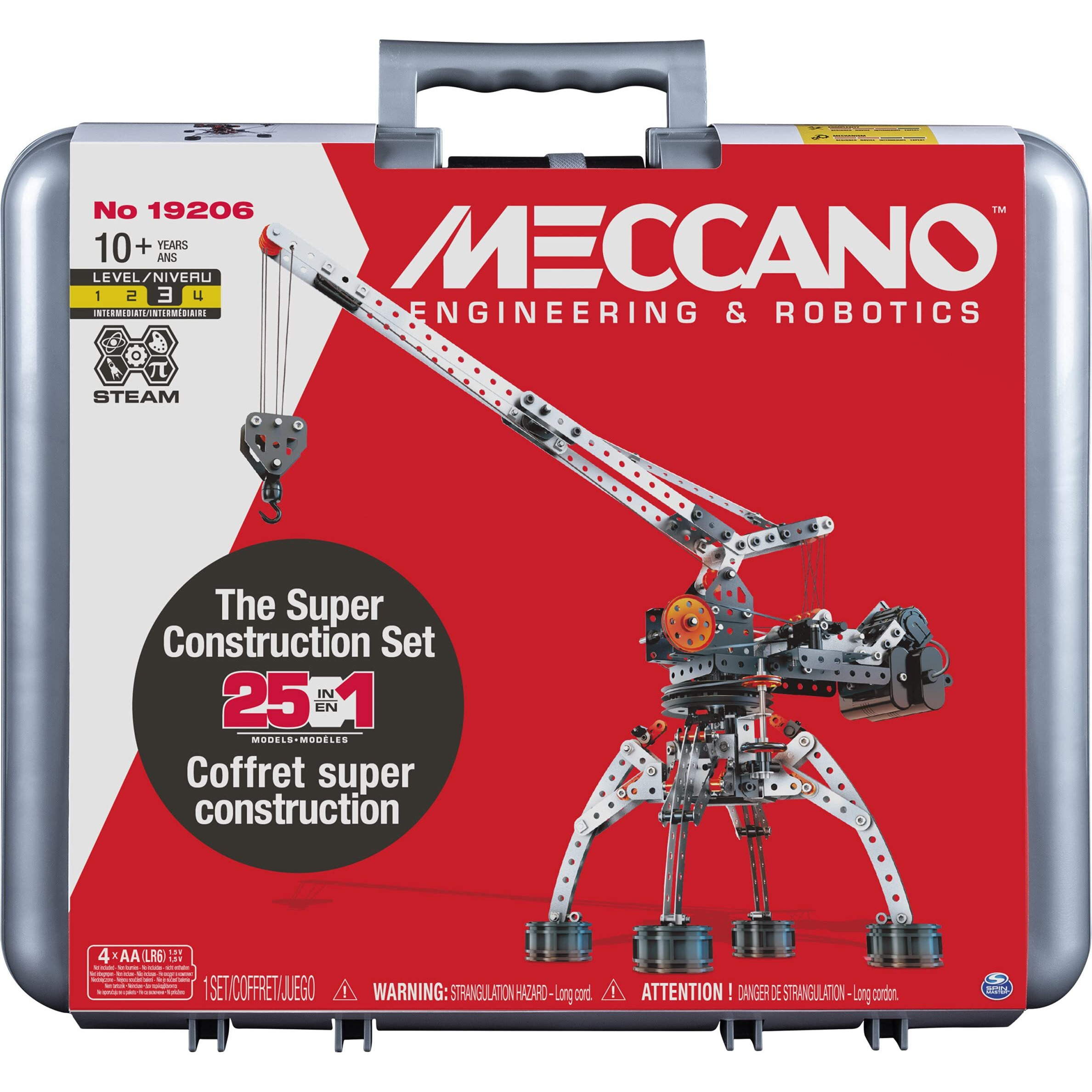 Meccano  Super Construction 25-In-1 Motorized Building Set  Steam Education Toy  638 Parts  For Ages 10+