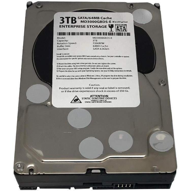 Maxdigital 3Tb 7200Rpm 64Mb Cache Sata 6.0Gb/S (Enterprise Storage) 3.5Inch Internal Hard Drive (Renewed)