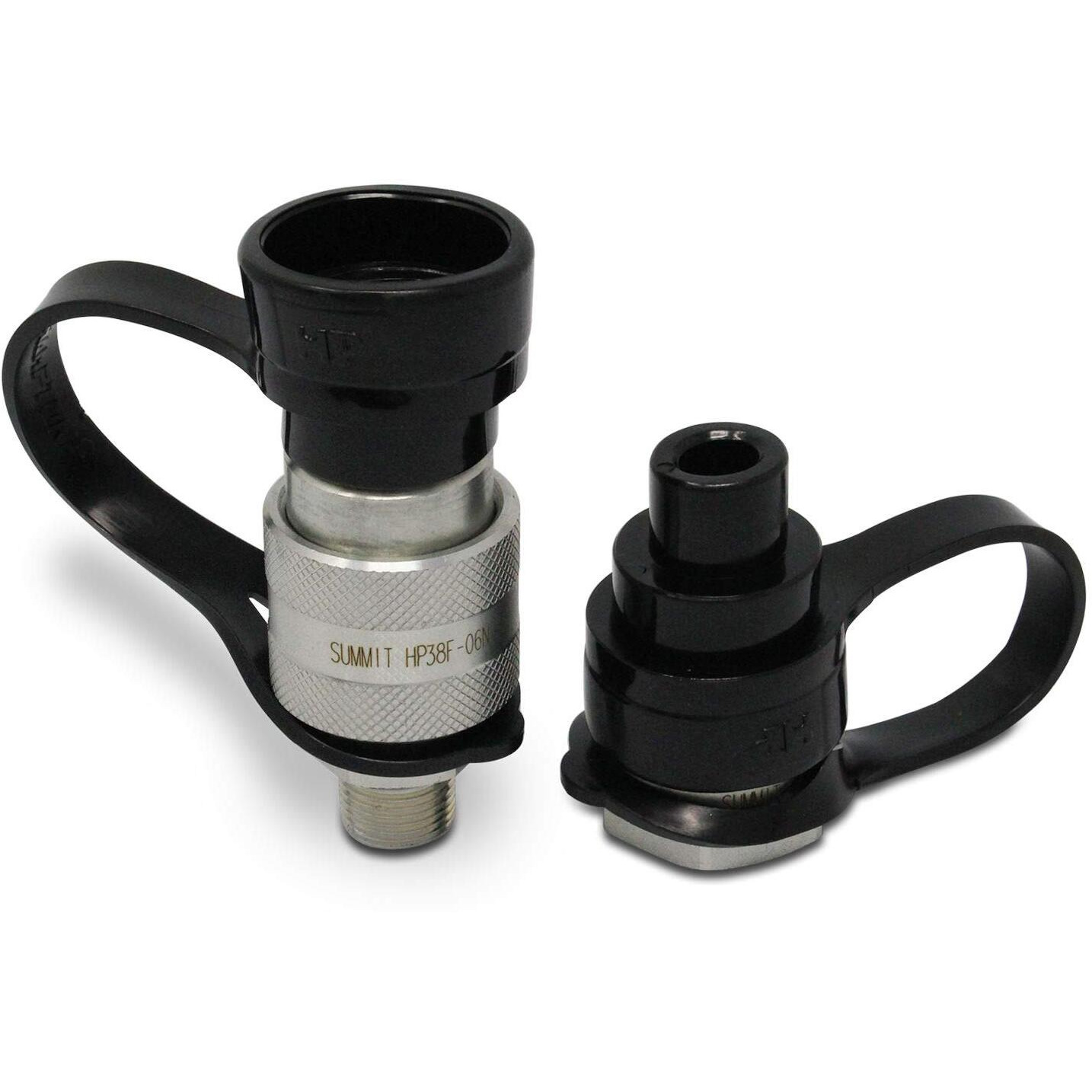 Summit Hydraulics 3/8"" 10 000 Psi High Pressure Hydraulic Quick Coupler Set Replaces Enerpac C-604 W/Dust Caps