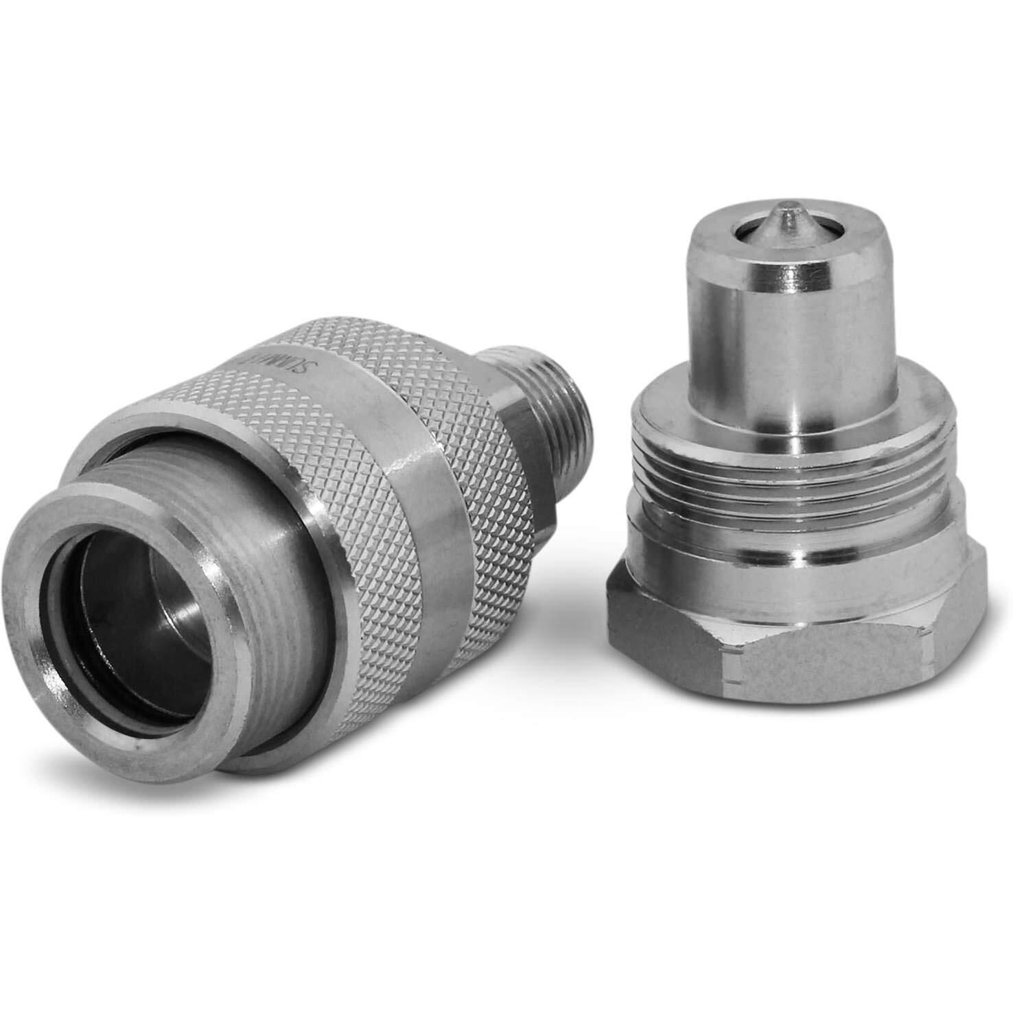 Summit Hydraulics 3/8"" 10 000 Psi High Pressure Hydraulic Quick Coupler Set Replaces Enerpac C-604 W/Dust Caps