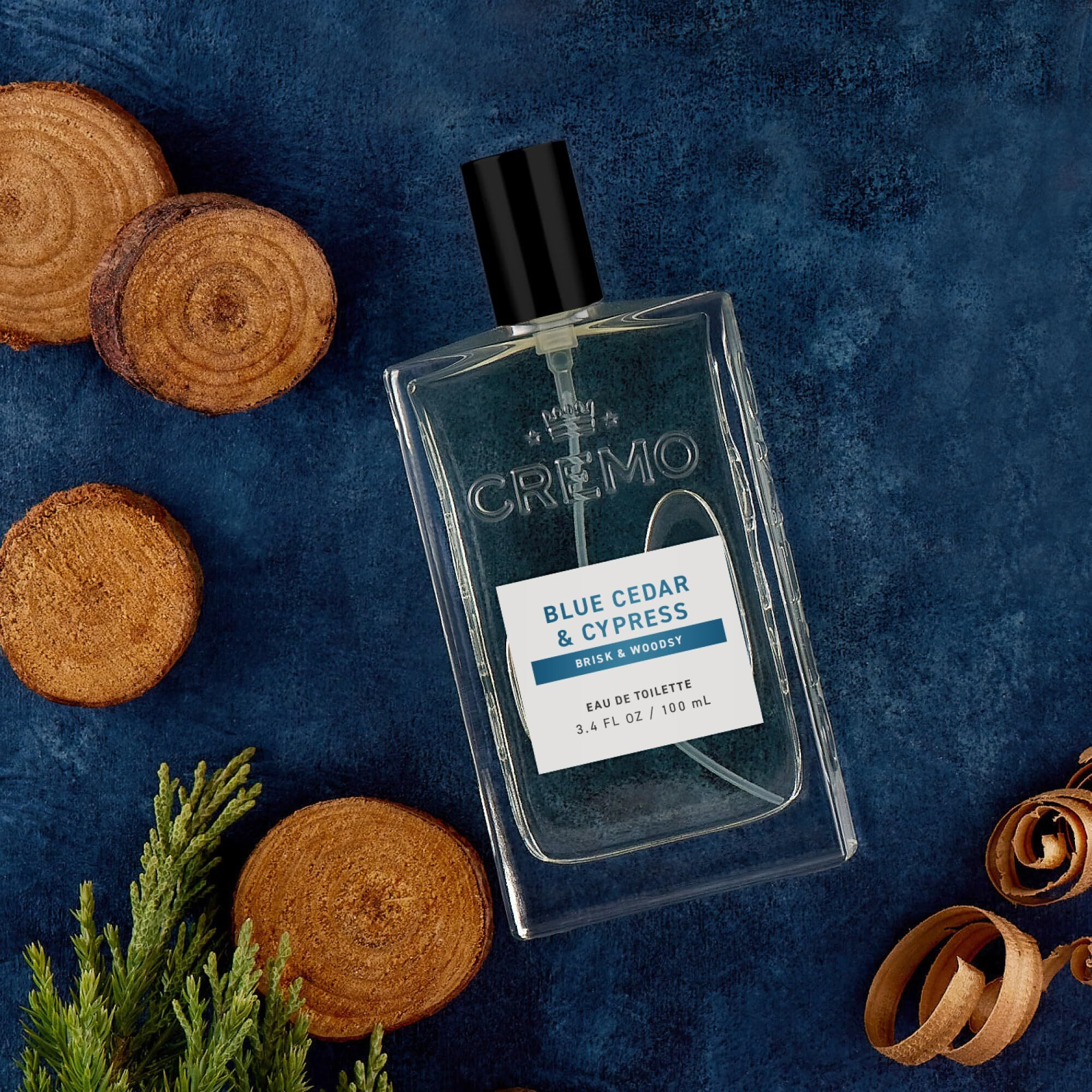 Cremo Cologne For Men - Blue Cedar & Cypress Mens Cologne Spray- A Woodsy Scent With Notes Of Lemon Leaf  Cypress And Cedar  Fragrances For Men  3.4 Fl Oz