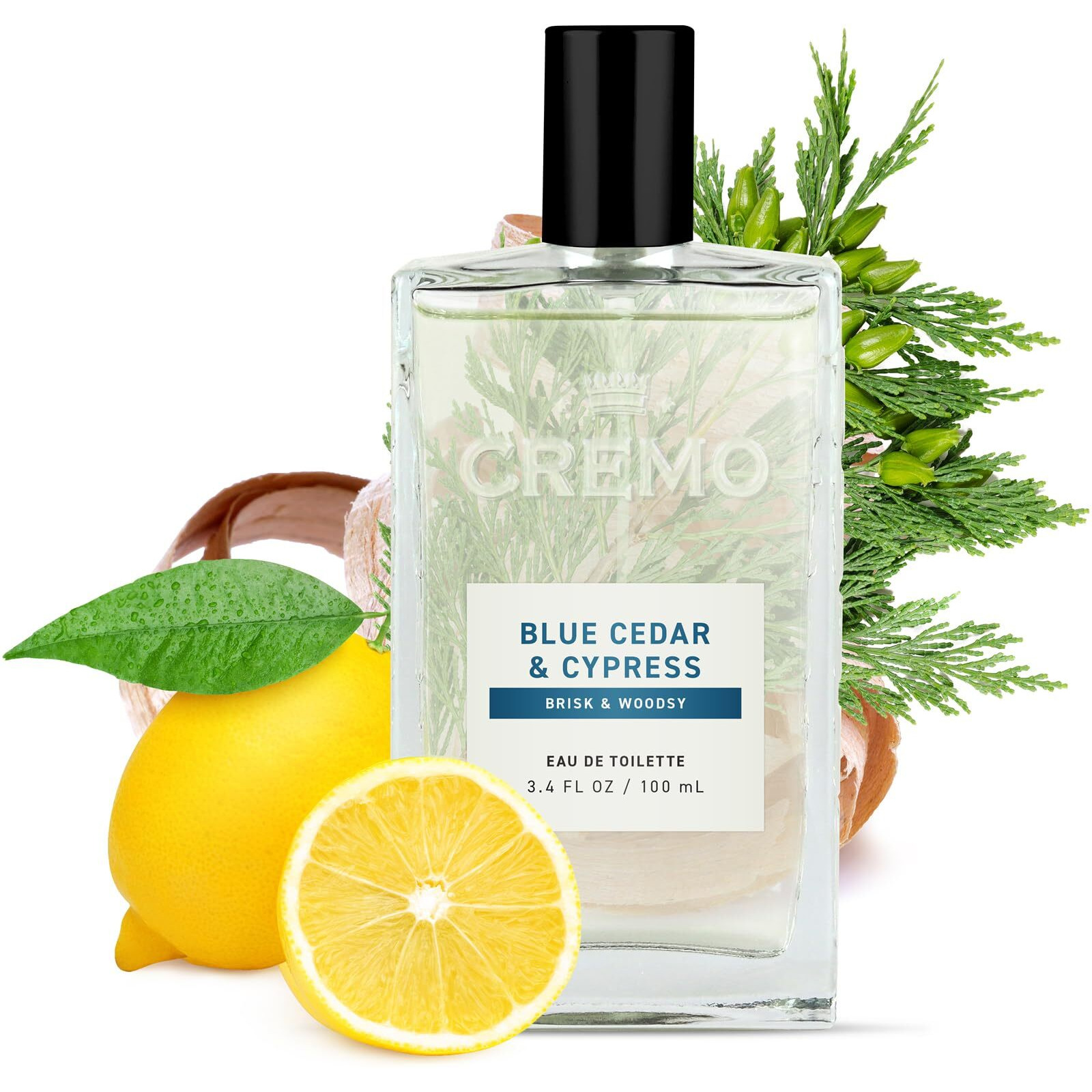 Cremo Cologne For Men - Blue Cedar & Cypress Mens Cologne Spray- A Woodsy Scent With Notes Of Lemon Leaf  Cypress And Cedar  Fragrances For Men  3.4 Fl Oz