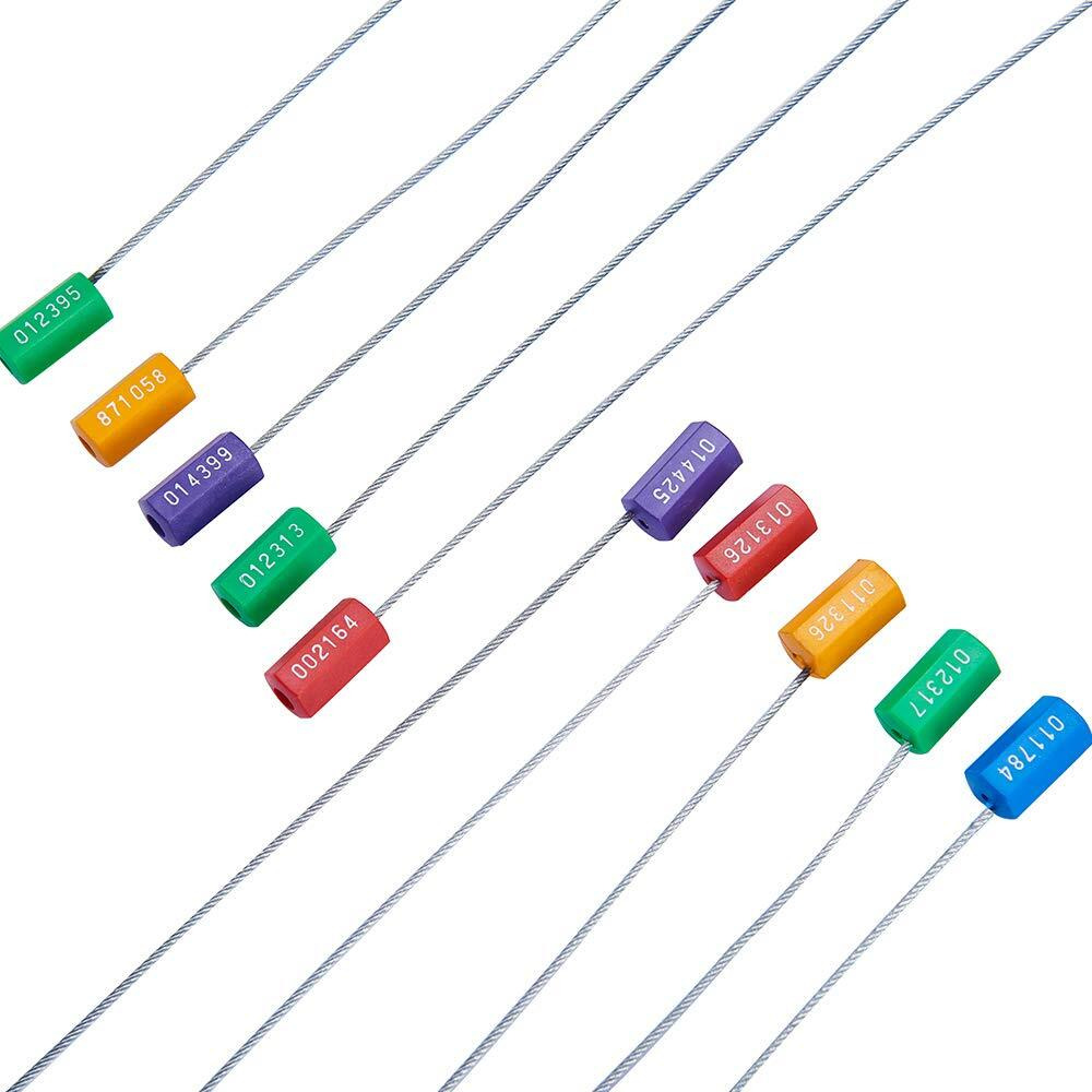 Tamper Proof Steel Numbered Shipping Seals 50Pcs (5 Colors)