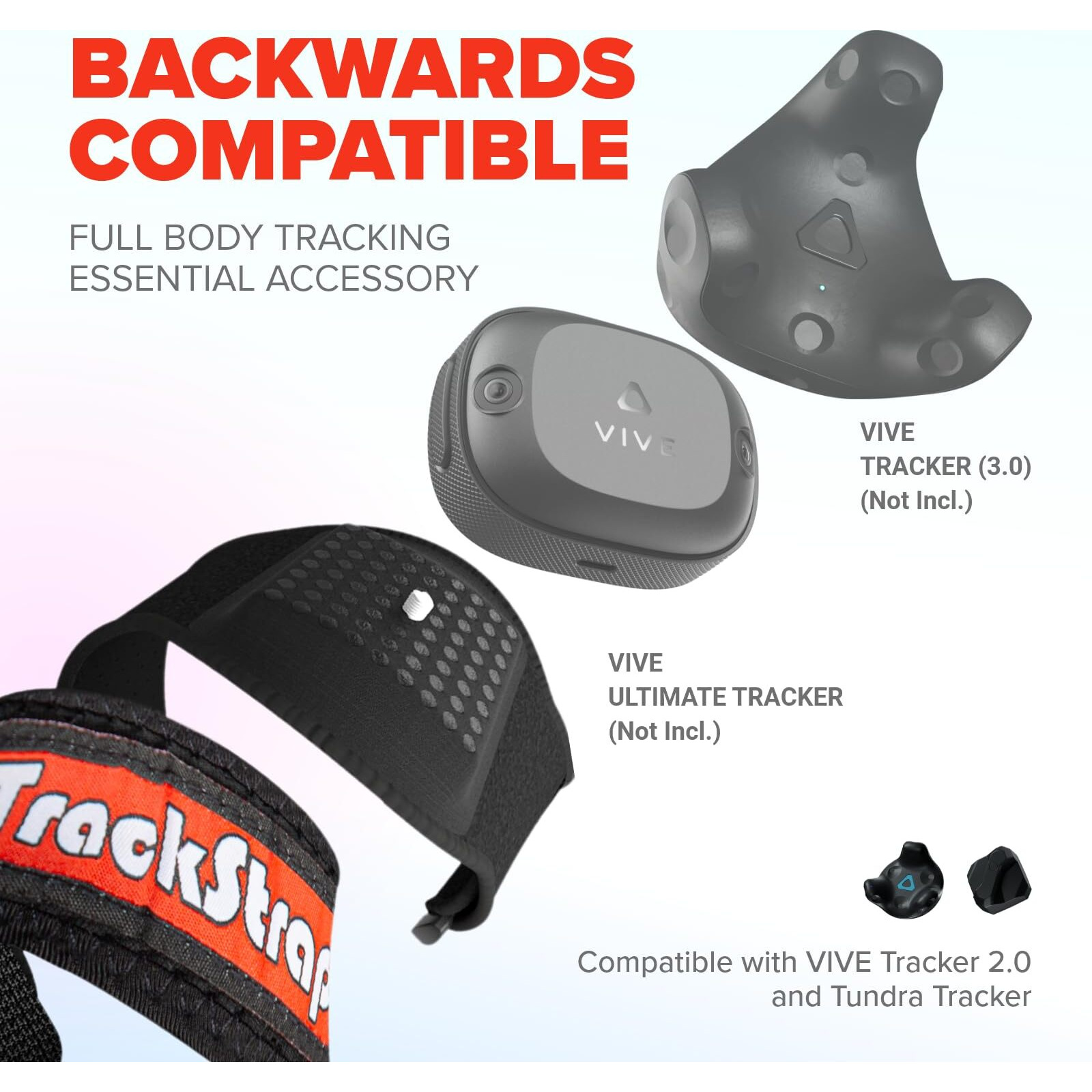Rebuff Reality Trackstraps For Vive Tracker 3.0  2.0  Vive Ultimatetracker  Tundra Tracker - Empower Full Body Tracking In Vr Chat  Dance Dash  And Other Fbt Apps (Tracker Sold Separately)  Black