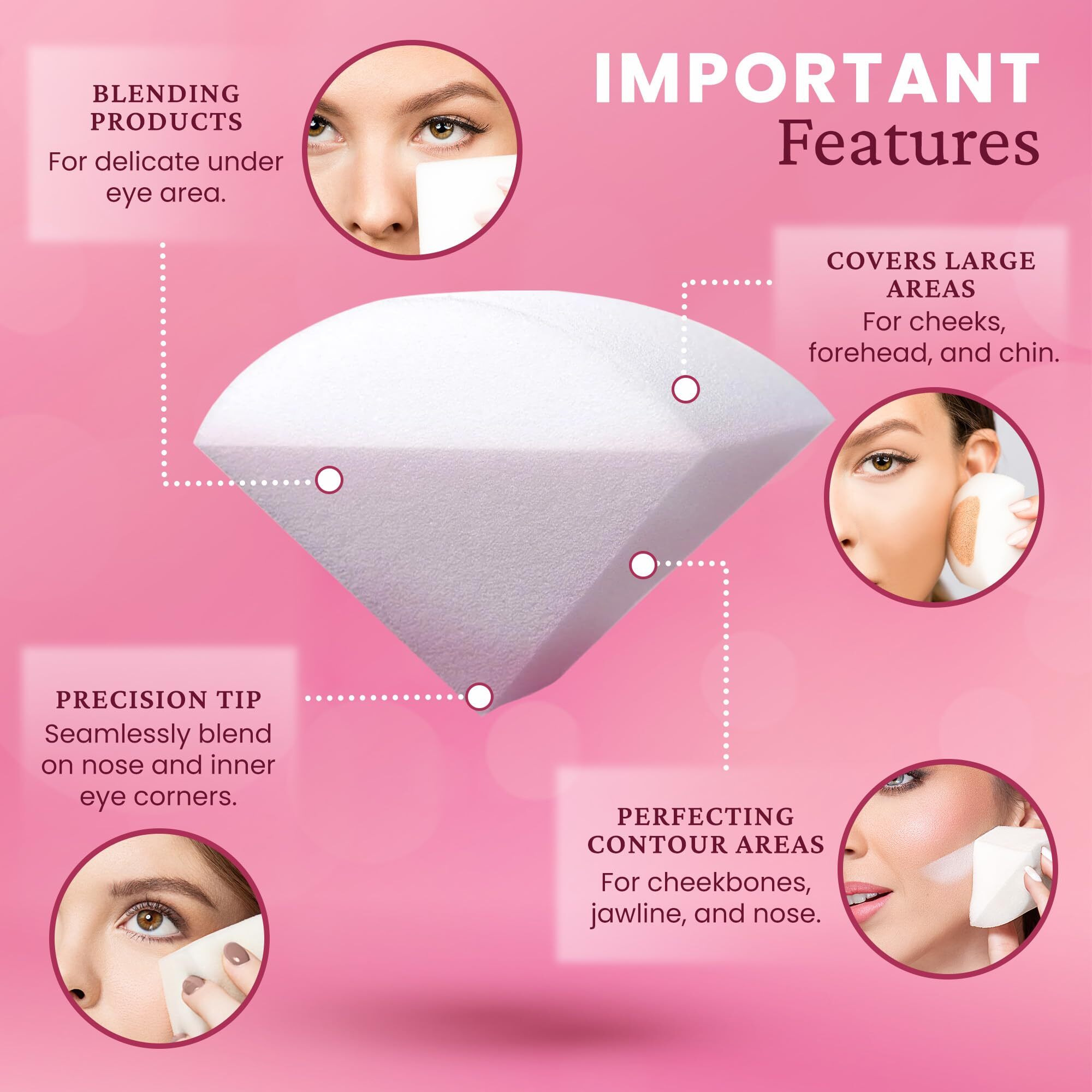 Stansout Makeup Blending Sponge  Memory Foam Blender For Liquid  Cream & Powder Foundations  No Water Needed  Airbrush Finish  Flawless Application