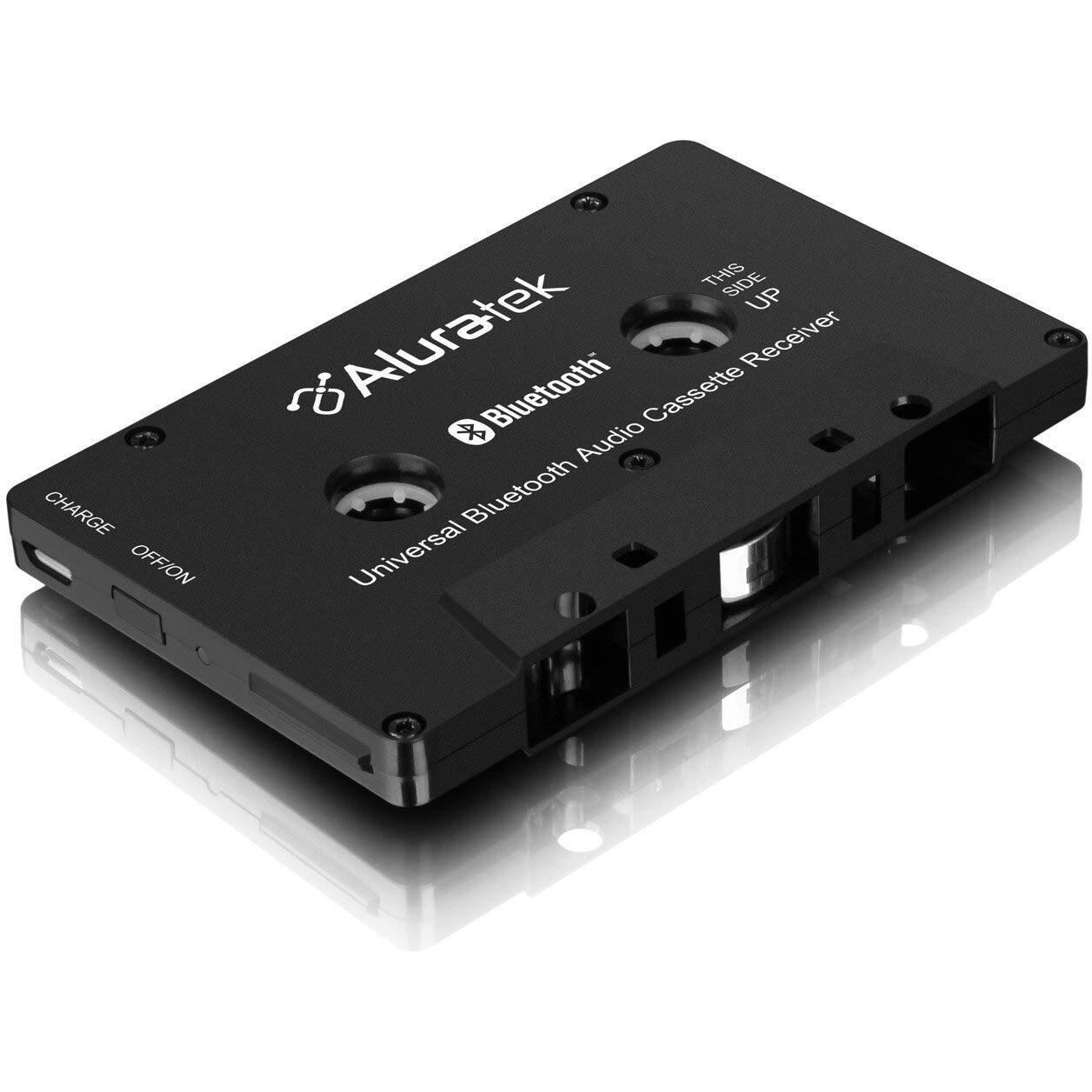 Aluratek Universal Bluetooth Audio Cassette Receiver  Built-In Rechargeable Battery  Up To 8 Hours Playtime  Audio Receiving Up To 33 Feet  Abct01F