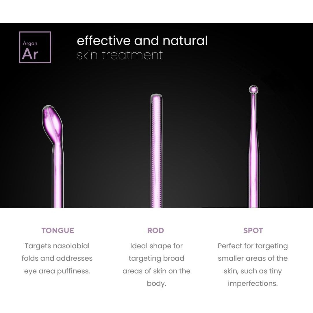 Nuderma Professional Skin Therapy Wand - Portable Skin Therapy Machine With 6 Neon & Argon Wands - Boost Your Skin - Clear Firm & Tighten