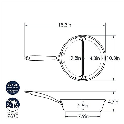 Nordic Ware 2-In-1 Divided Sauce Pan  Silver