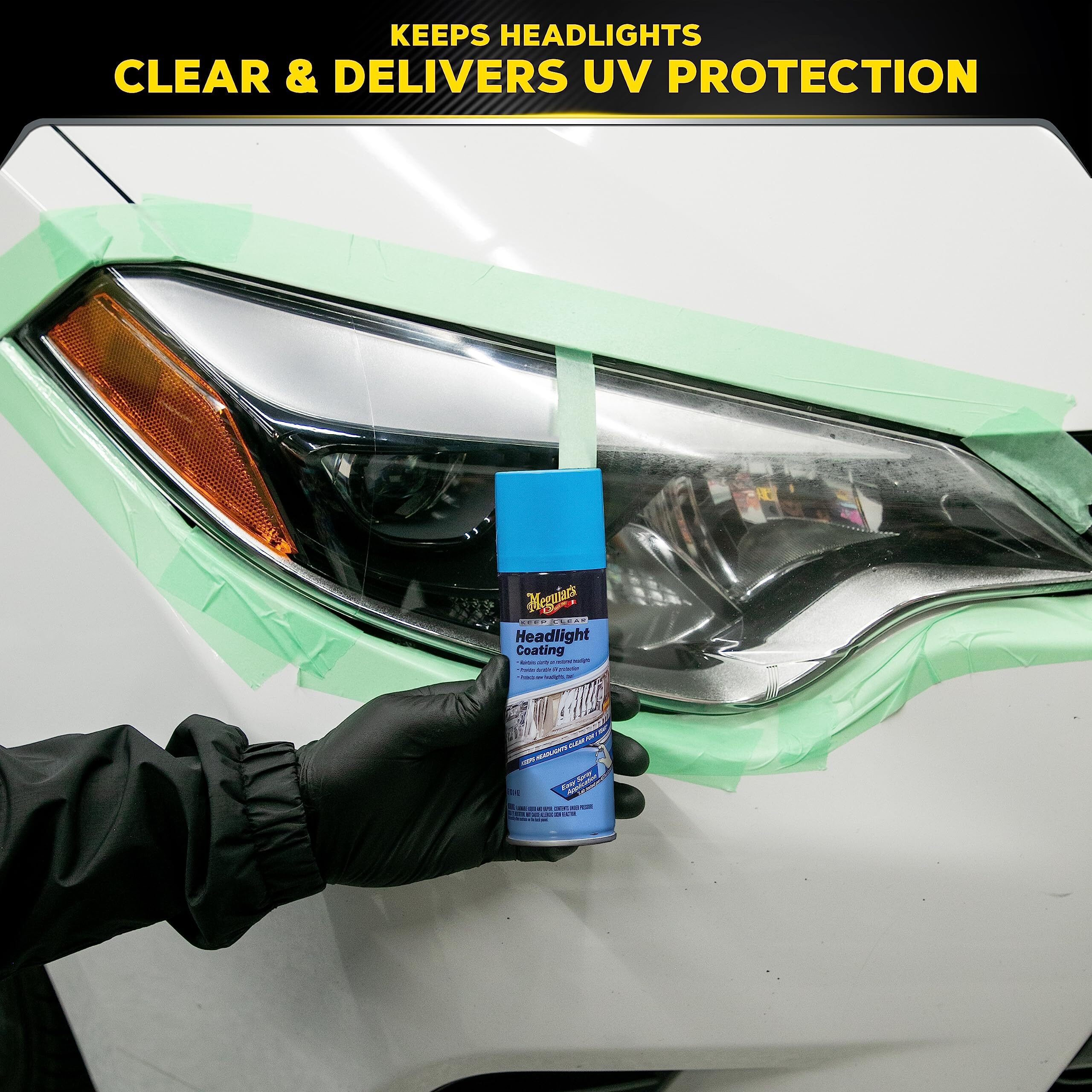 Meguiar's Keep Clear Headlight Coating - Durable  Long-Lasting Protection Prevents Oxidation And Prevents Yellowing For A Year - Easy Application - 4 Oz Aerosol