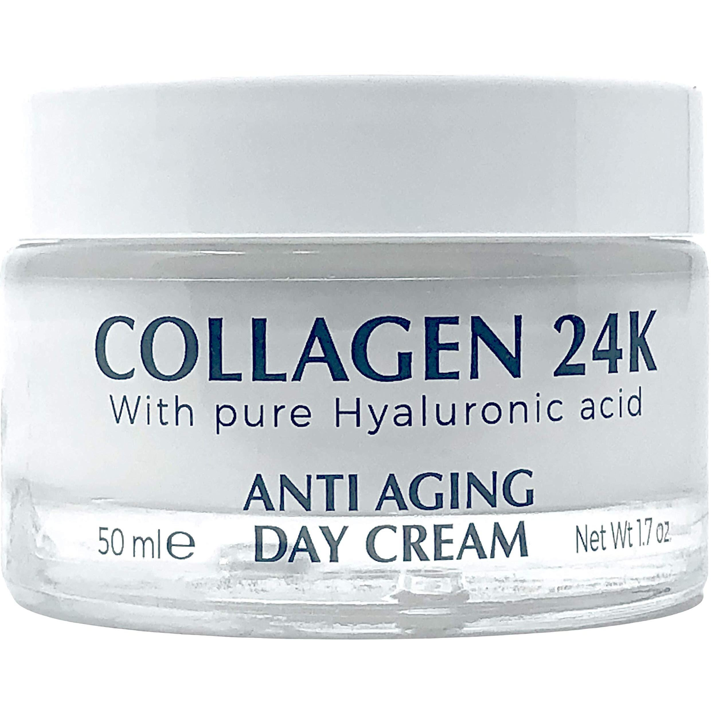 Delfanti-Milano  Collagen 24K  Anti-Aging Day Cream  Face And Neck Moisturizer With Pure Hyaluronic Acid  Made In Italy.