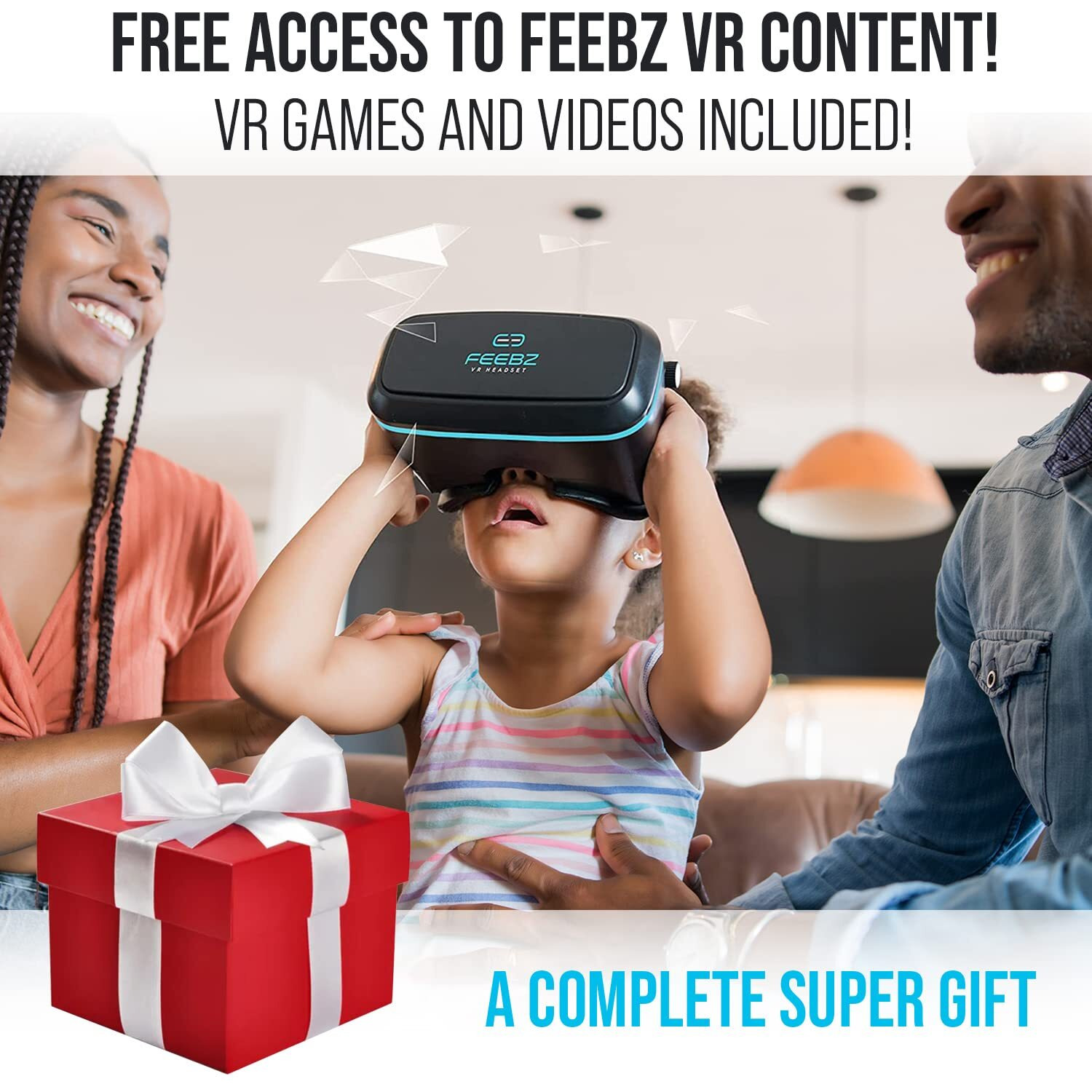 Vr Headset For Iphone & Android 1.0 - For Kids | With Links To 3D Vr Videos + Vr Games For Android | Virtual Reality Goggles Set For Phones 4.5""-6.5""